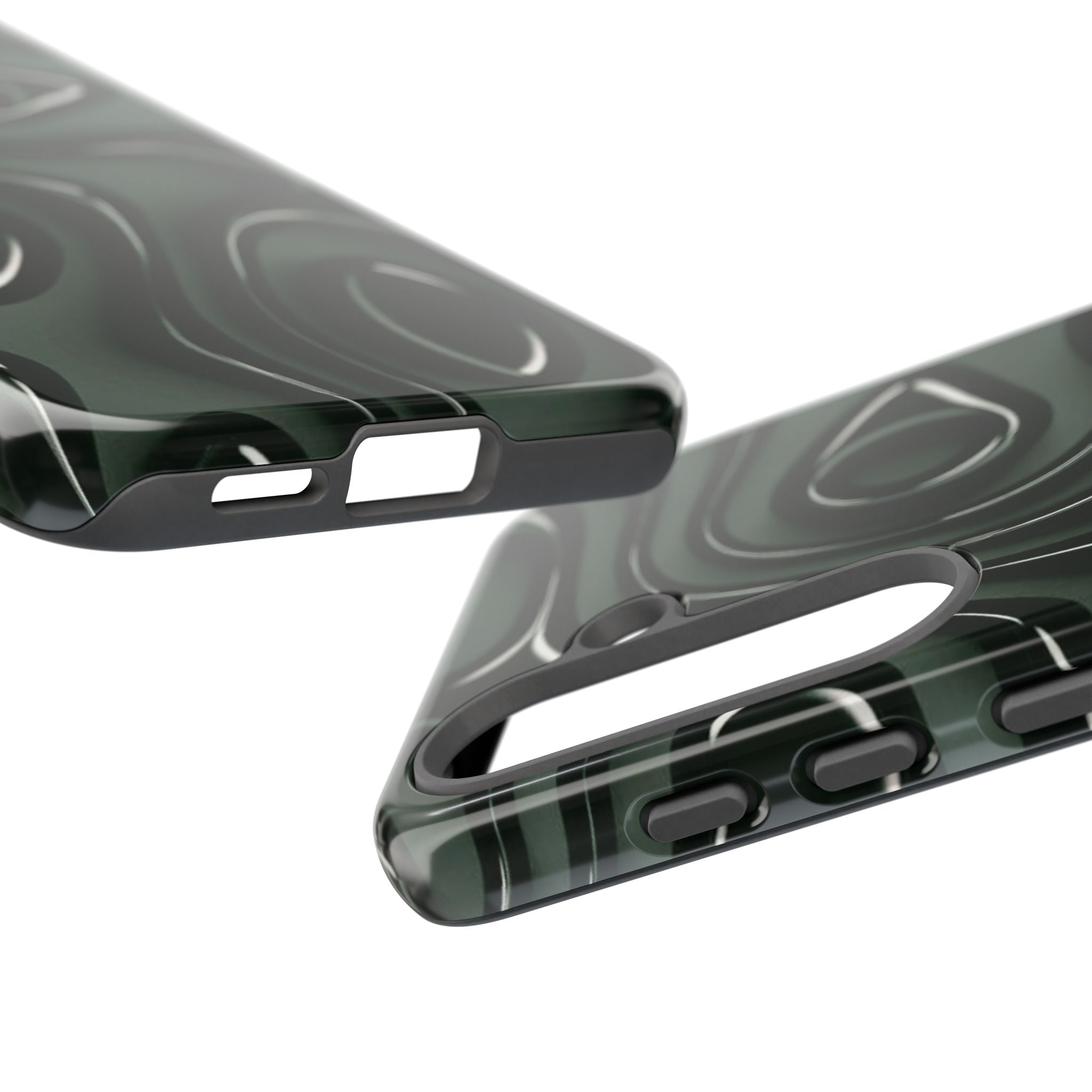 Dark Green Abstract Swirl Tough Phone Case