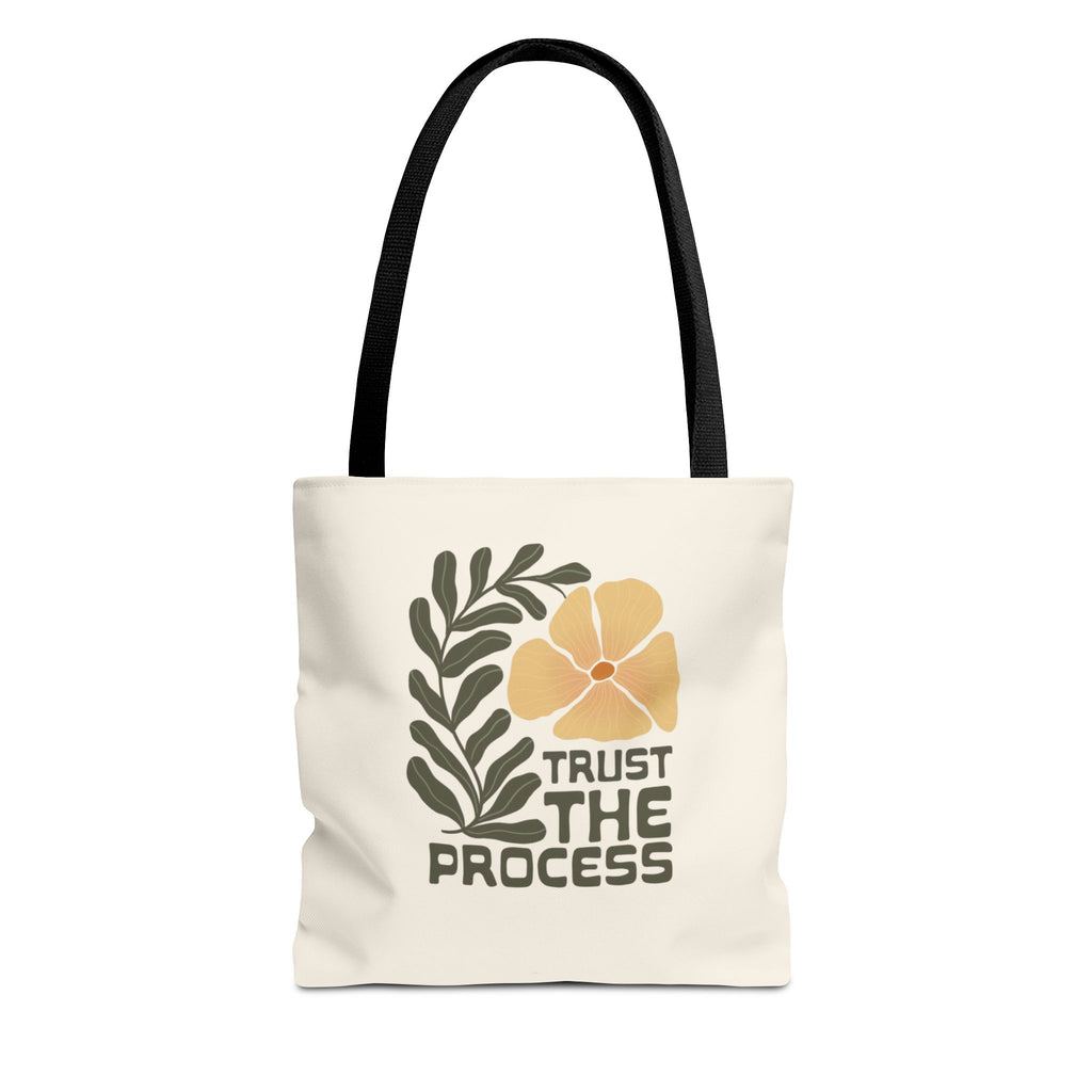Trust The Process Floral Tote Bag — Inspirational Canvas Shopper