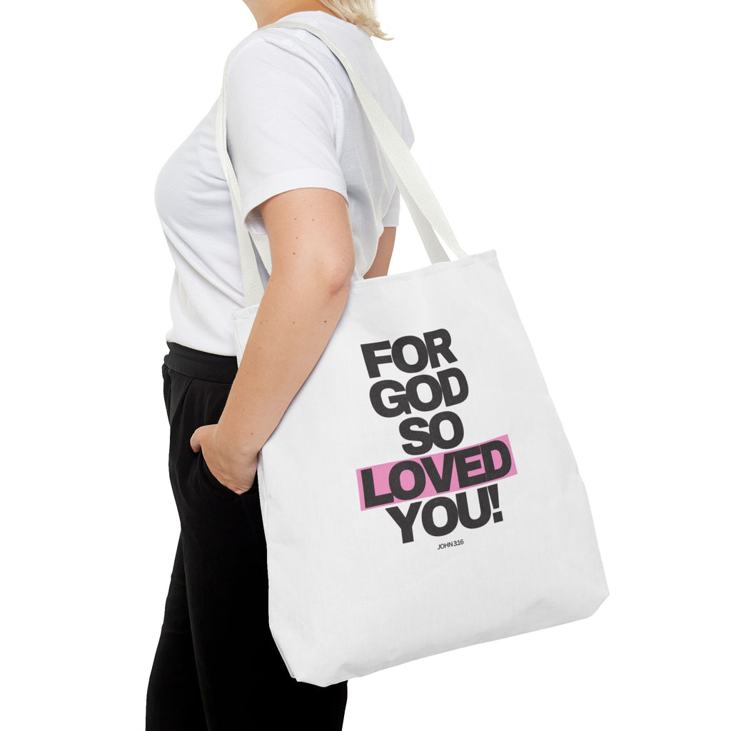 For God So Loved You Tote Bag — Inspirational Christian Canvas Tote