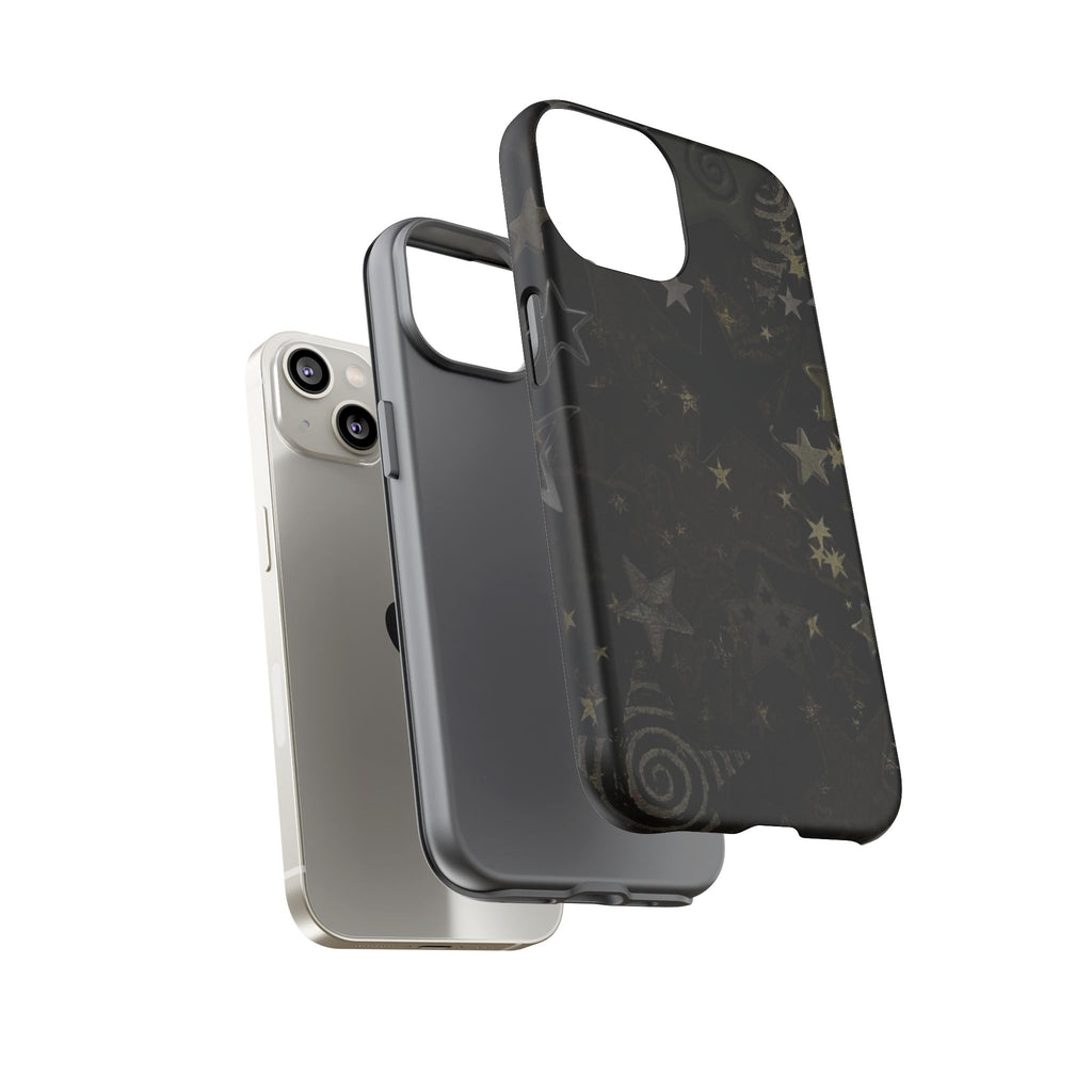 Black Starry iPhone Case – Protective Tough Case with Subtle Galaxy Pattern