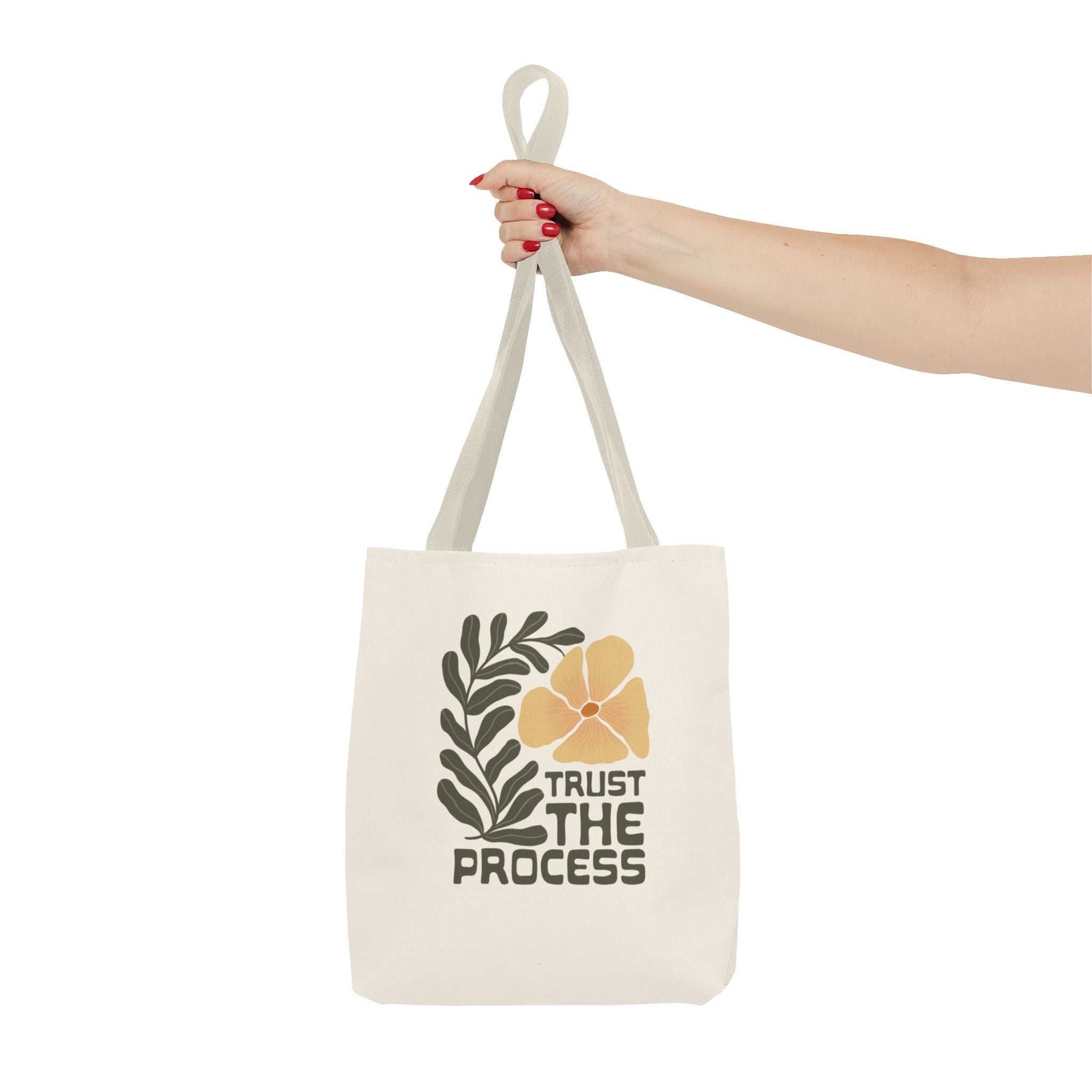 Trust The Process Floral Tote Bag — Inspirational Canvas Shopper