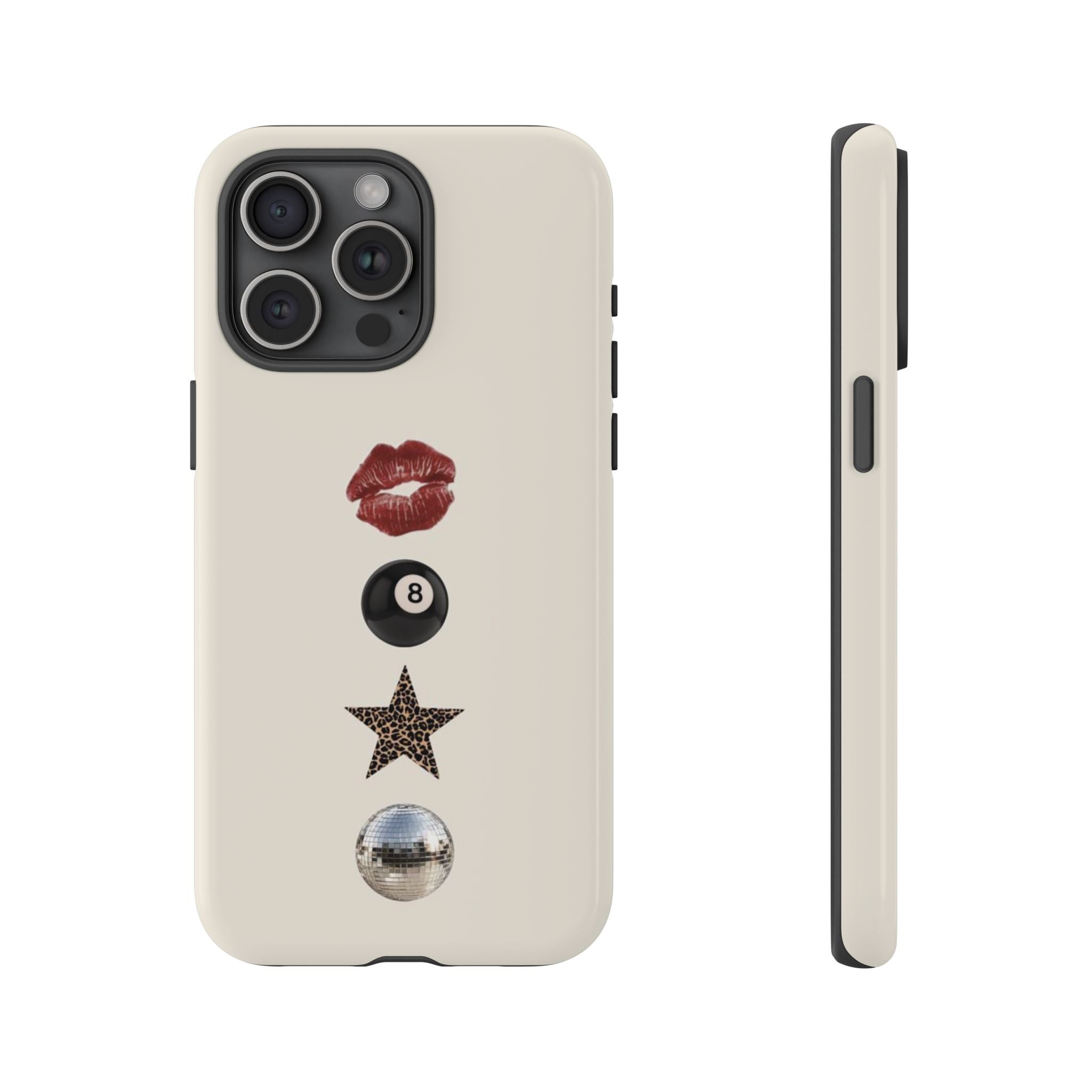 Kiss 8-Ball Star iPhone Case – Trendy Minimalist Protective Cover