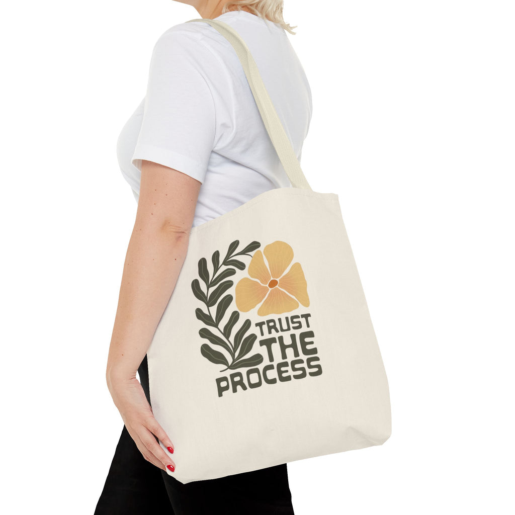 Trust The Process Floral Tote Bag — Inspirational Canvas Shopper