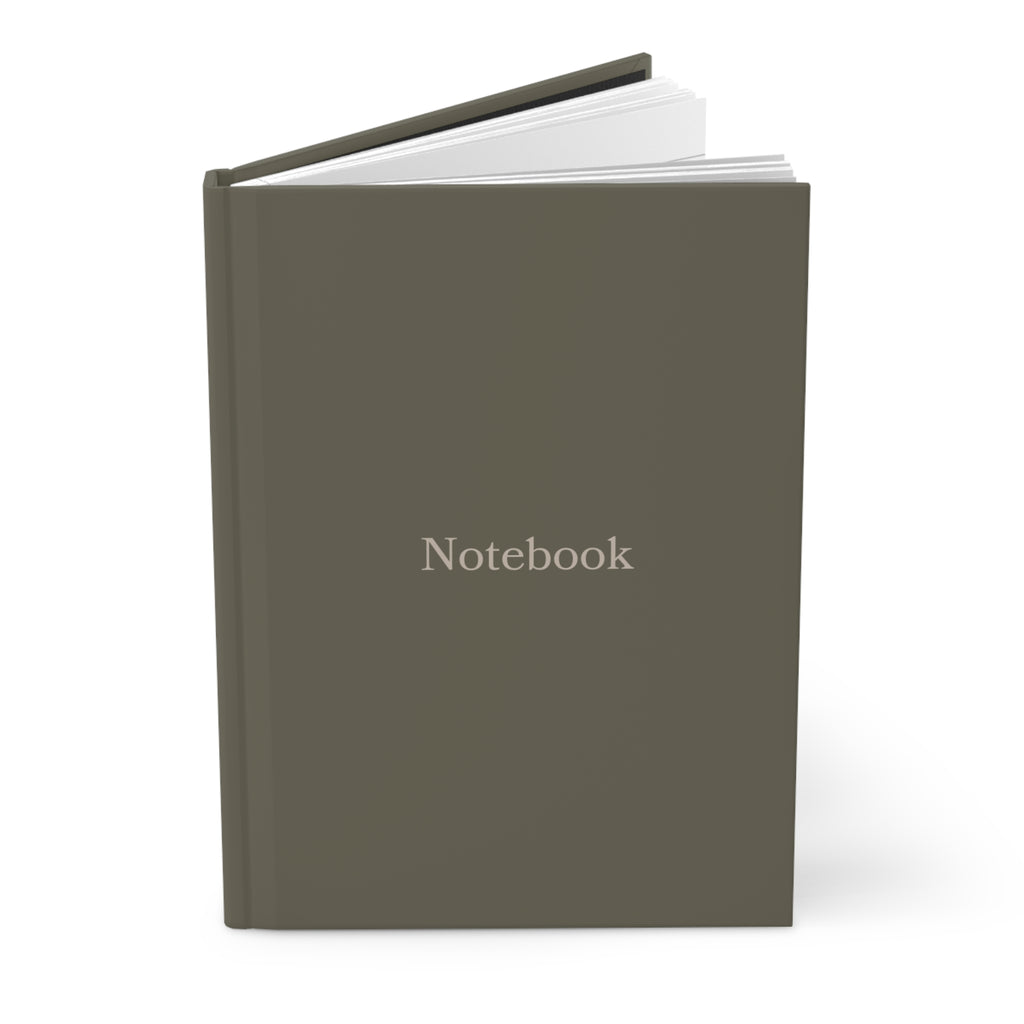 Minimal Olive Hardcover Notebook — 'Notebook' Matte Journal