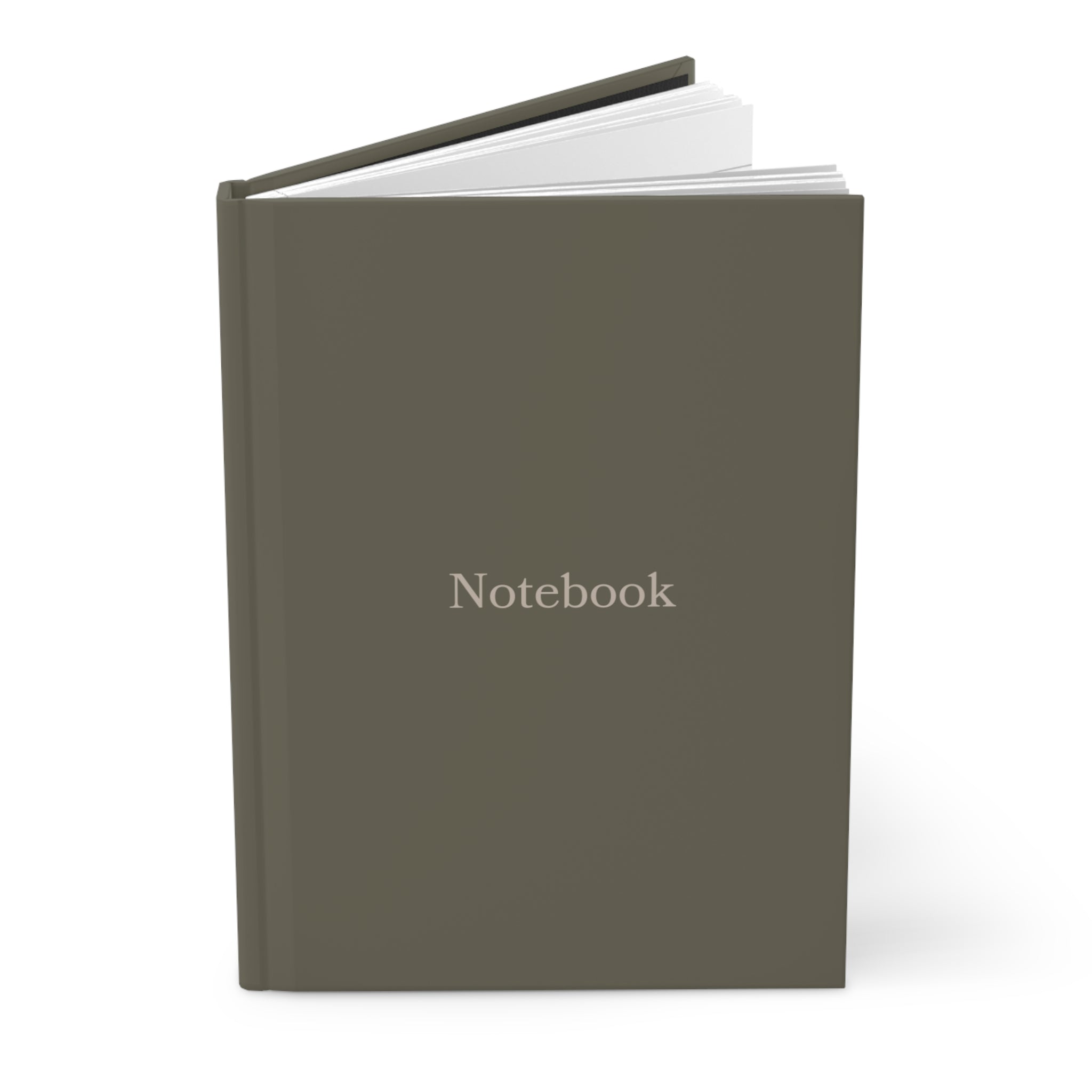 Minimal Olive Hardcover Notebook — 'Notebook' Matte Journal