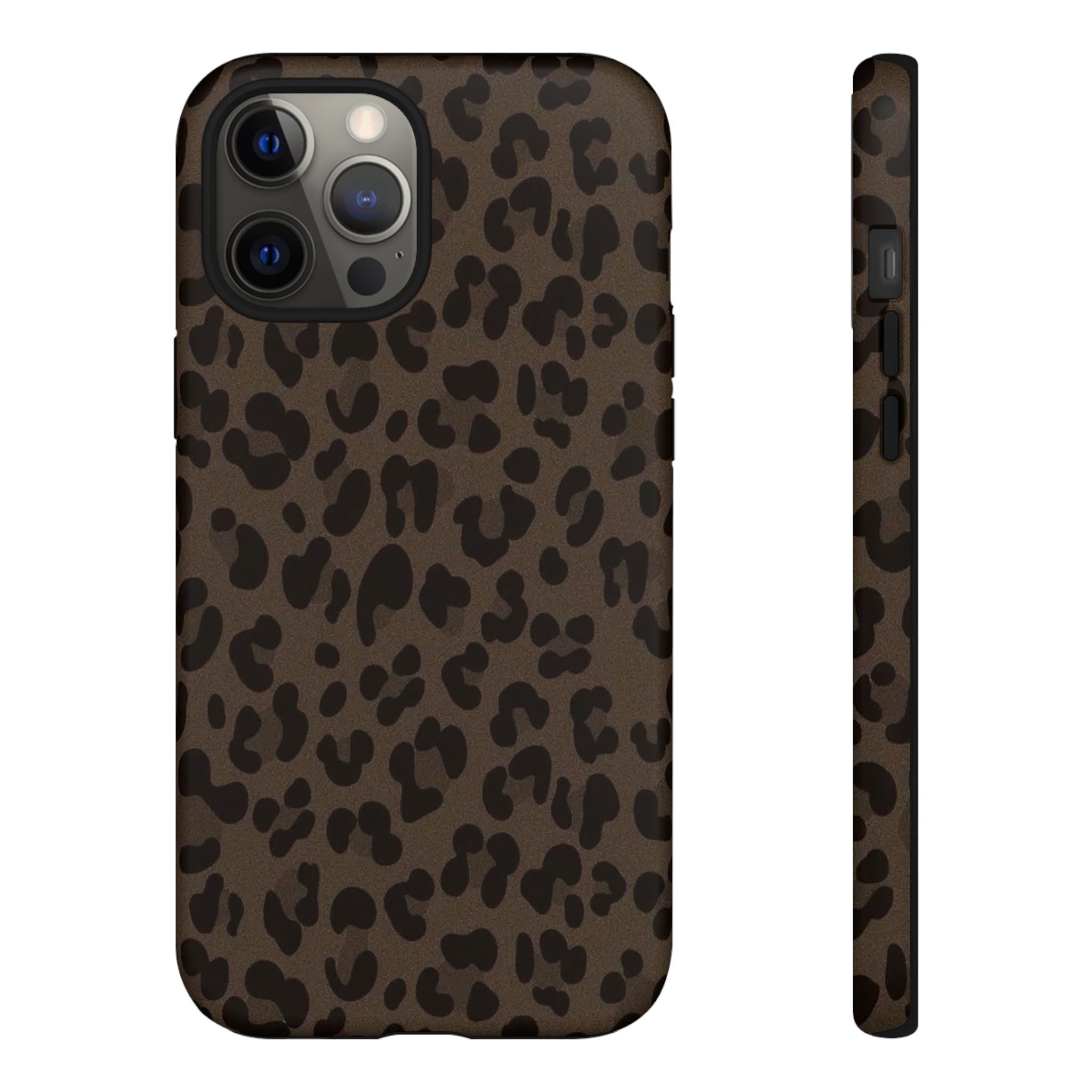 Leopard Print Tough iPhone Case — Durable Brown Animal Pattern Protective Cover