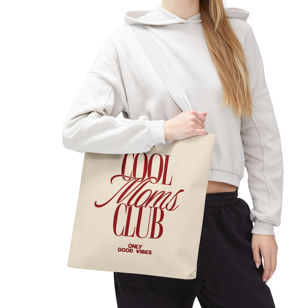 Cool Moms Club Tote Bag — "Doing My Best, Only Good Vibes" Canvas Tote