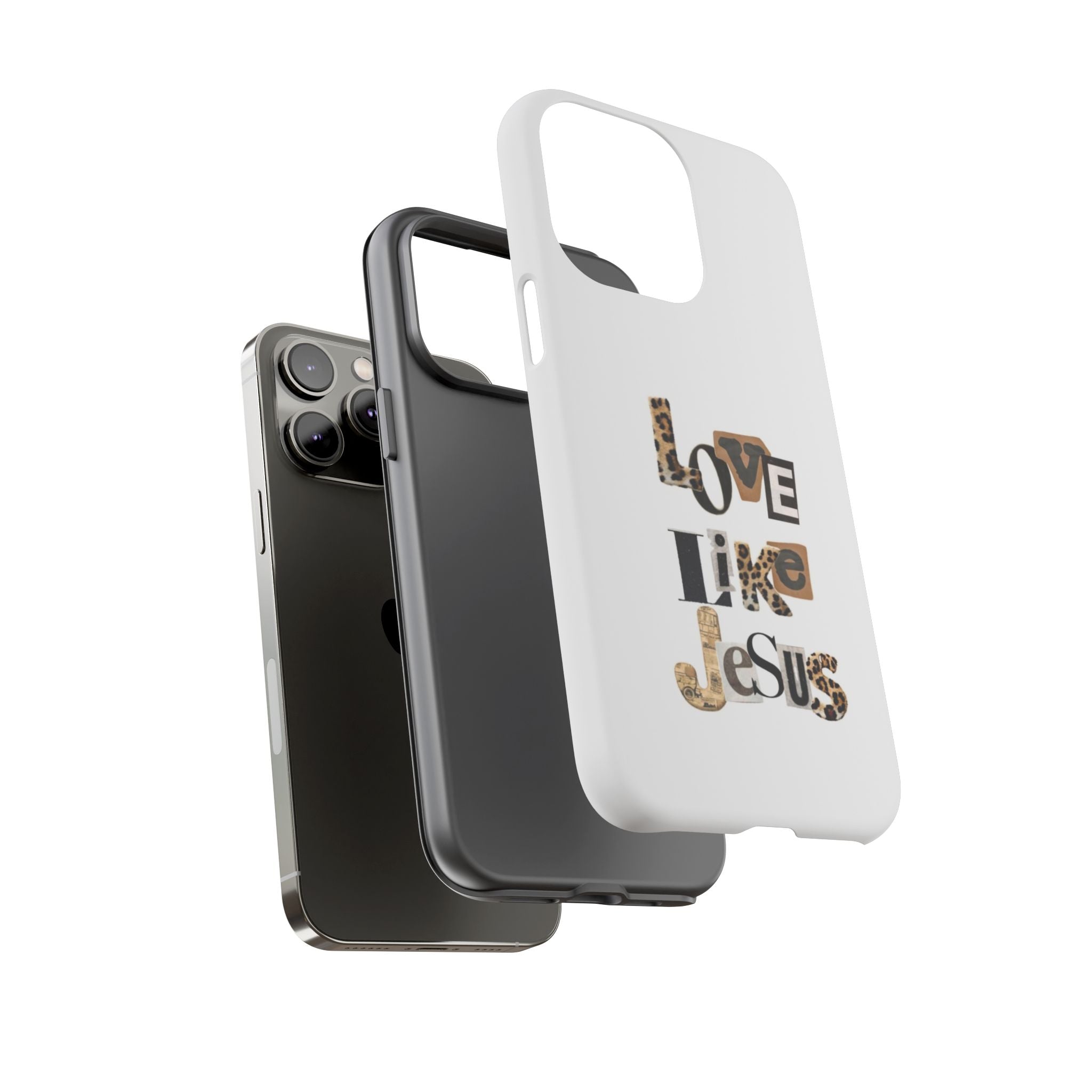 "Love Like Jesus" Leopard Print Christian Tough Phone Case