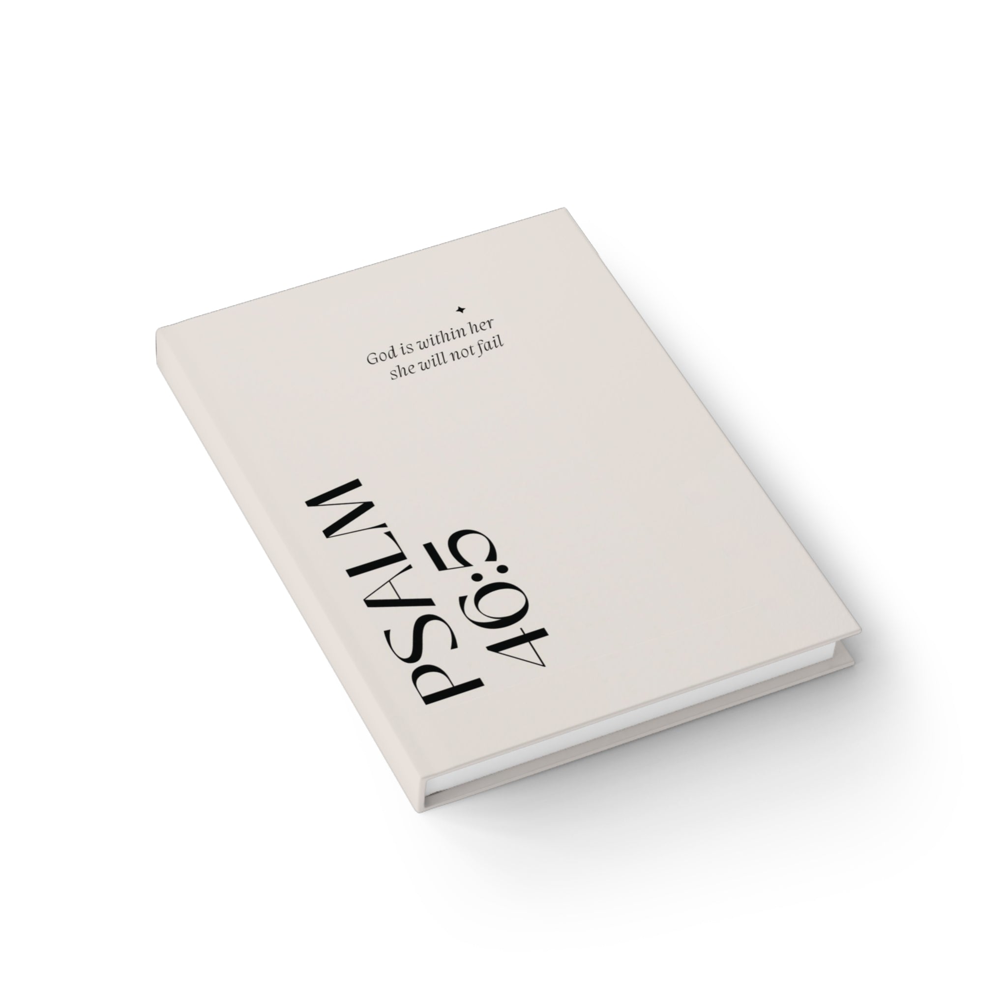 Psalm 46:5 Ruled Journal — "God is within her; she will not fail" Faith Hardcover Notebook