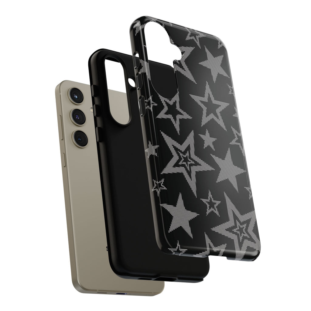 Black Star Pattern Tough Phone Case — Durable Protective Phone Cover