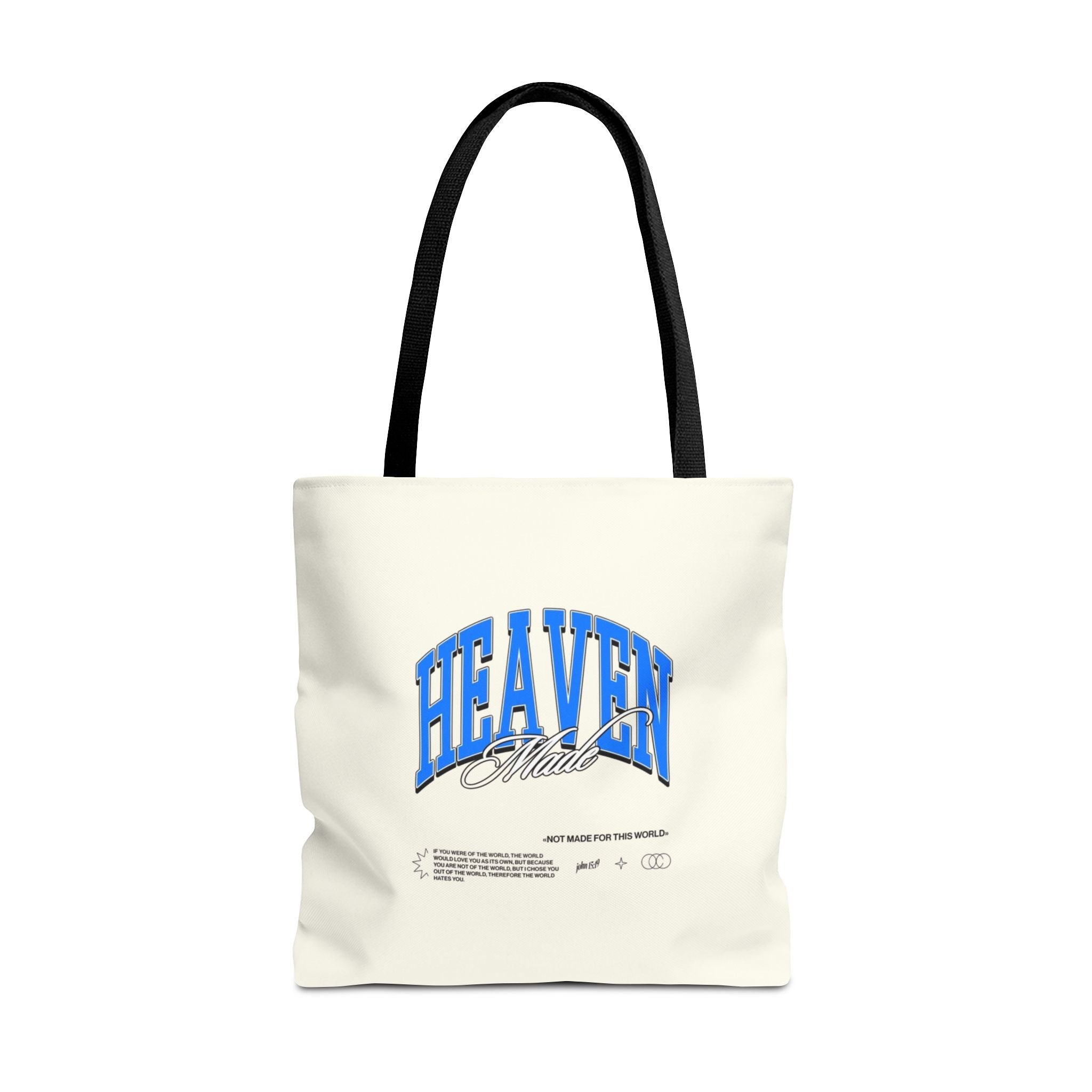 Heaven Music Tote Bag - Retro Blue Graphic All-Over Print