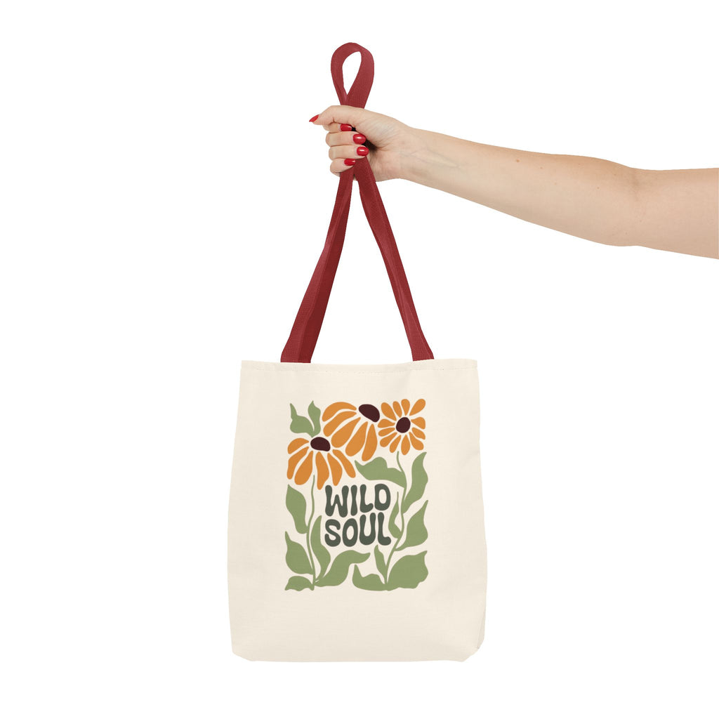 Wild Soul Floral Tote Bag — Boho Sunflower Canvas Carryall