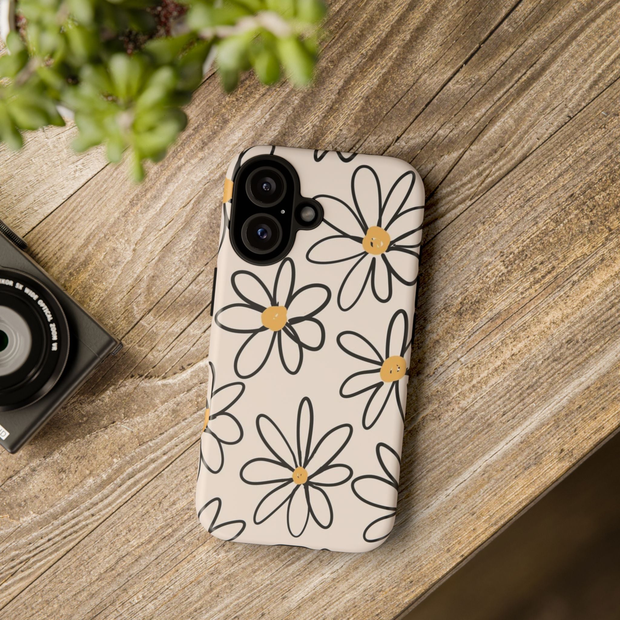 Daisy Sketch iPhone Case — Floral Protective Phone Cover