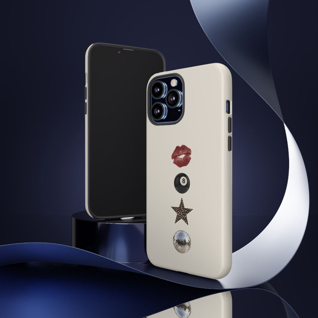Kiss 8-Ball Star iPhone Case – Trendy Minimalist Protective Cover