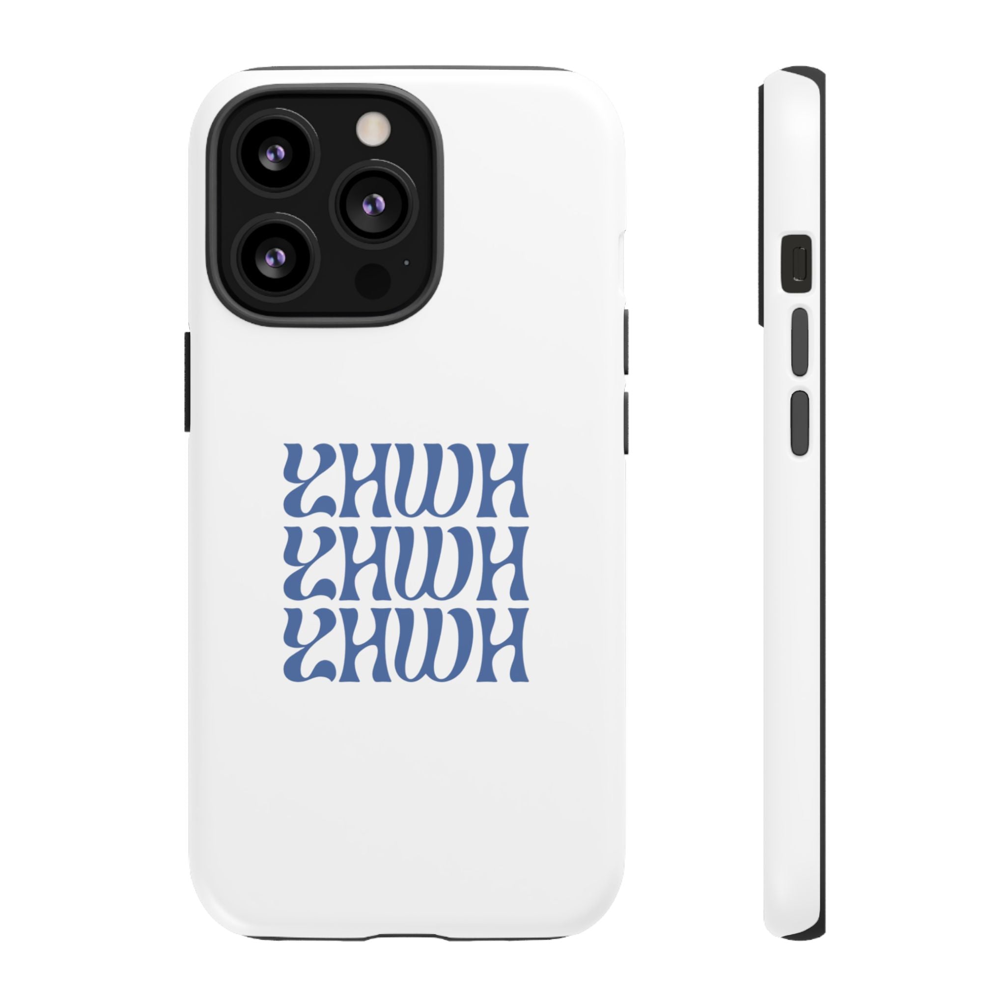 "YHWH" — Retro Blue Wavy Tough Phone Case