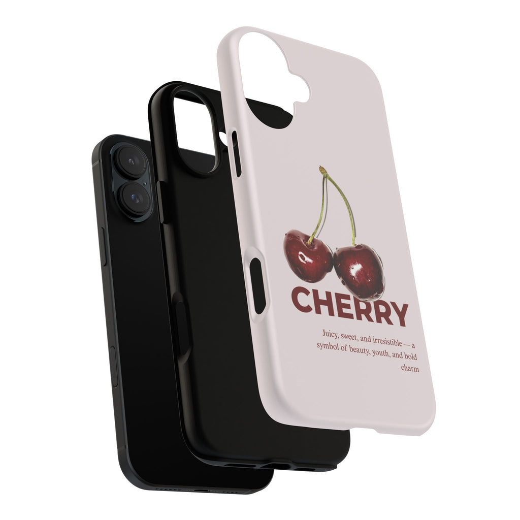 Cherry Vintage iPhone Case — Retro Cherry Illustration with 'CHERRY' Text