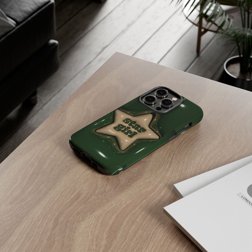Star Girl iPhone Case — Green Star Protective Case