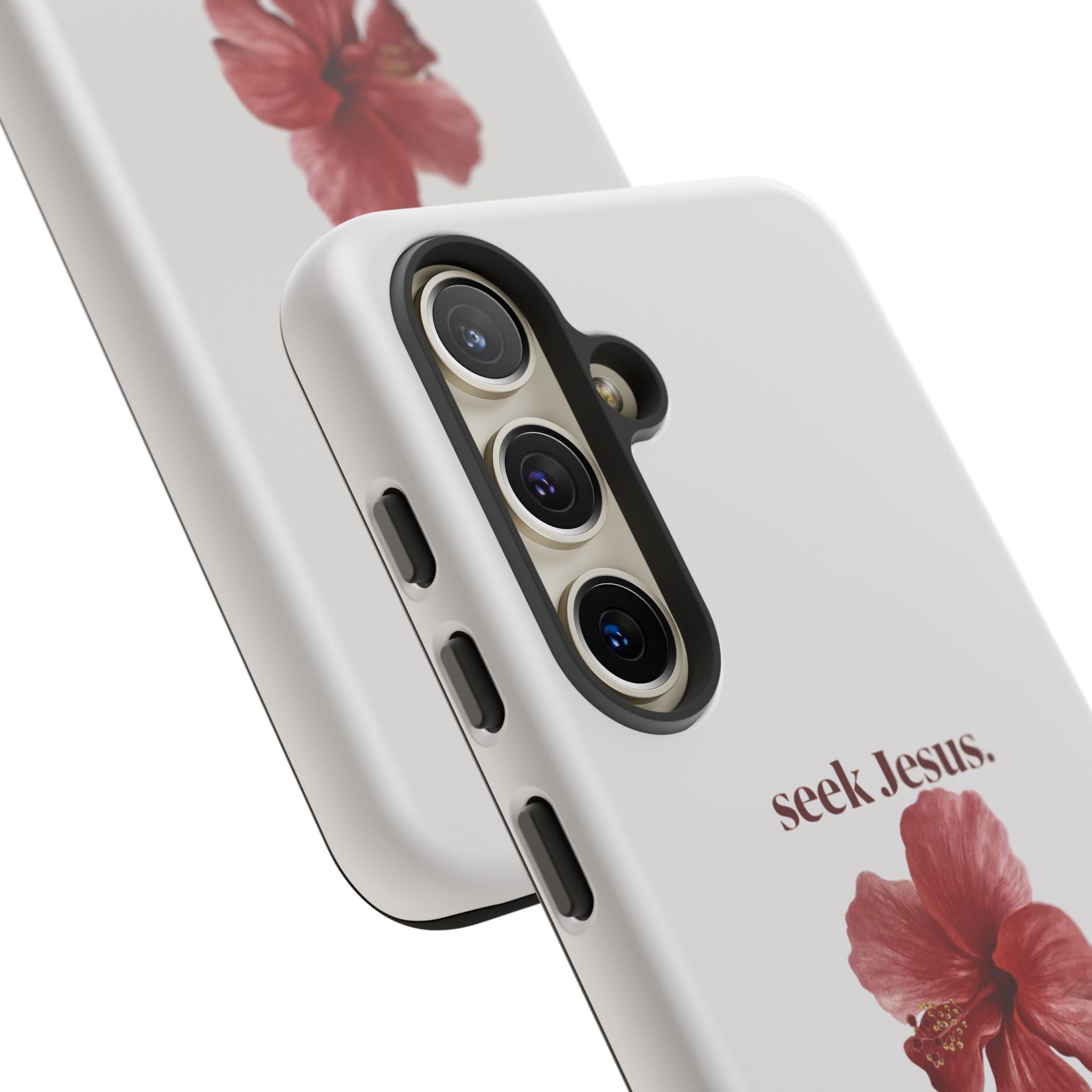 "seek Jesus." Floral Tough Protective Case