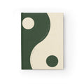 Yin Yang Harmony Hardcover Journal — Minimalist Green Lined Notebook