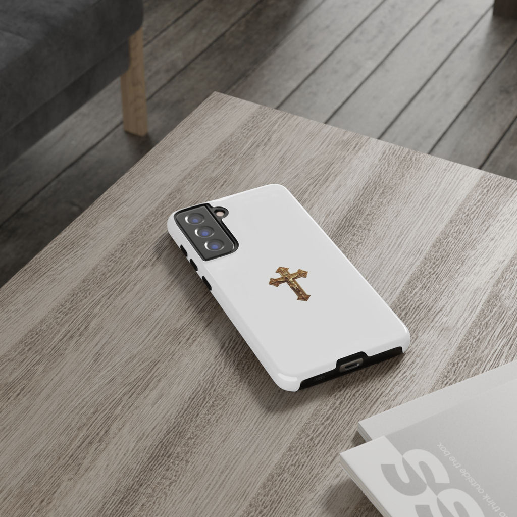 Gold Cross Tough Phone Case | Protective Cover