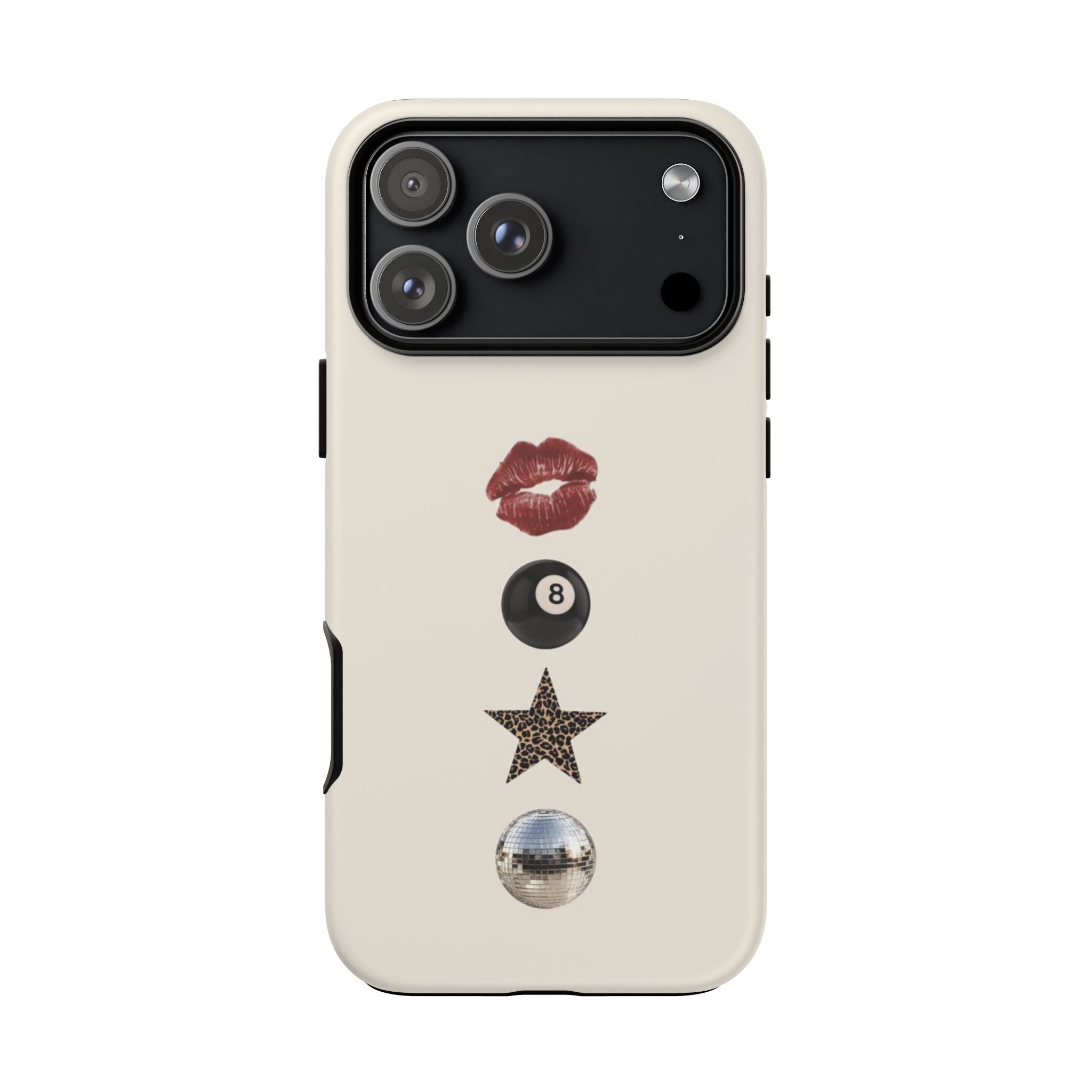 Kiss 8-Ball Star iPhone Case – Trendy Minimalist Protective Cover