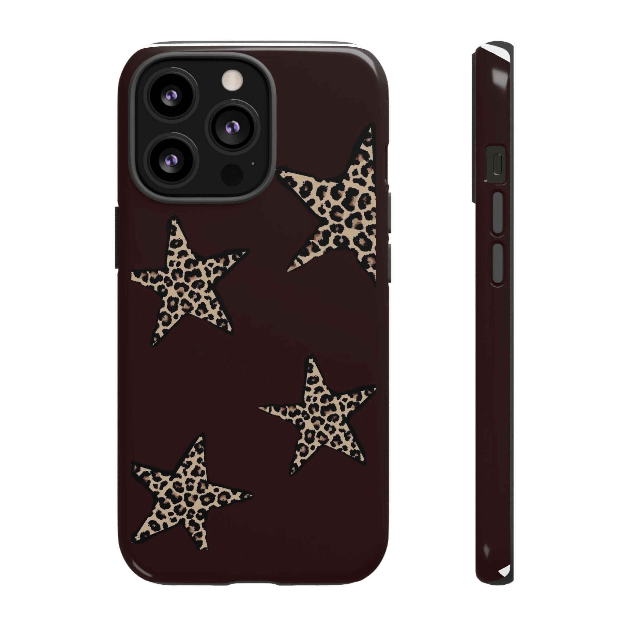 Leopard Star iPhone Case — Chic Brown Protective Tough Case
