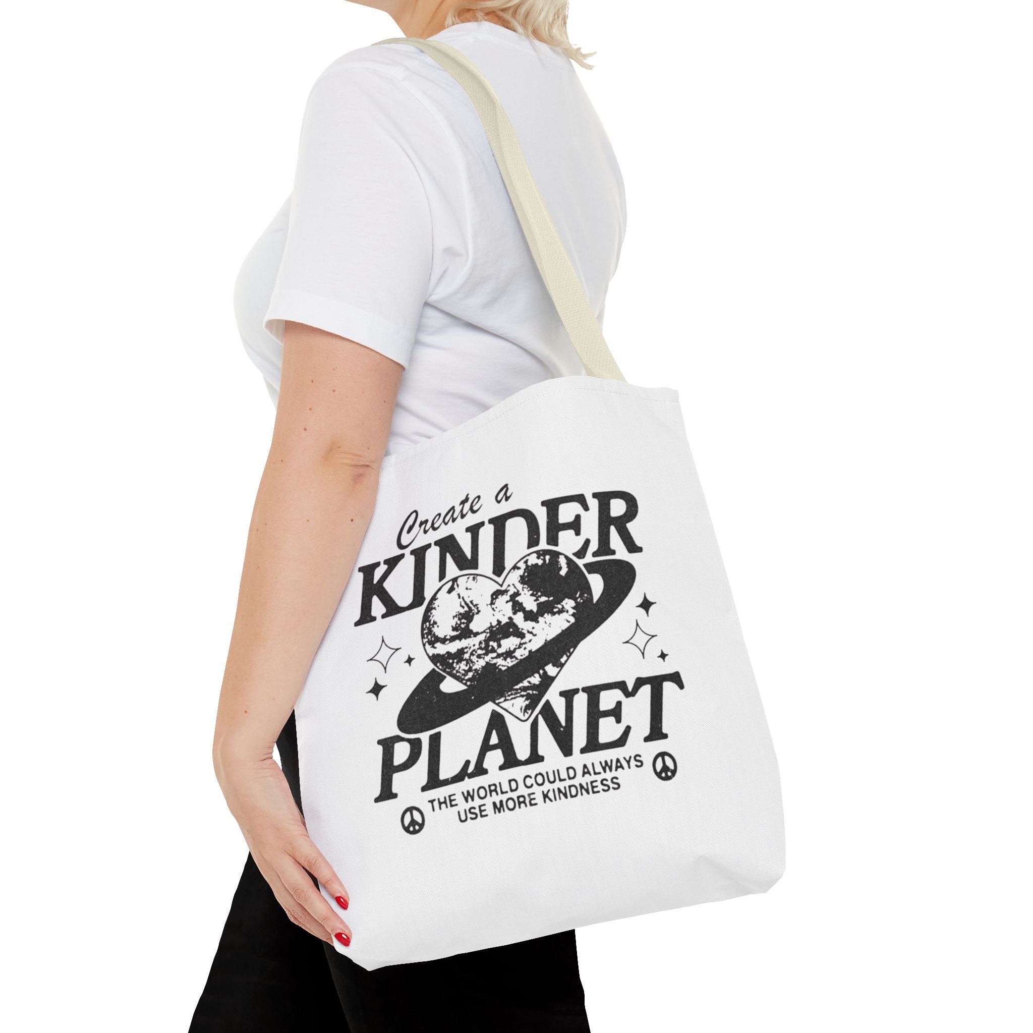 Create a Kinder Planet Tote Bag — Eco-Friendly Earth Love Canvas Tote