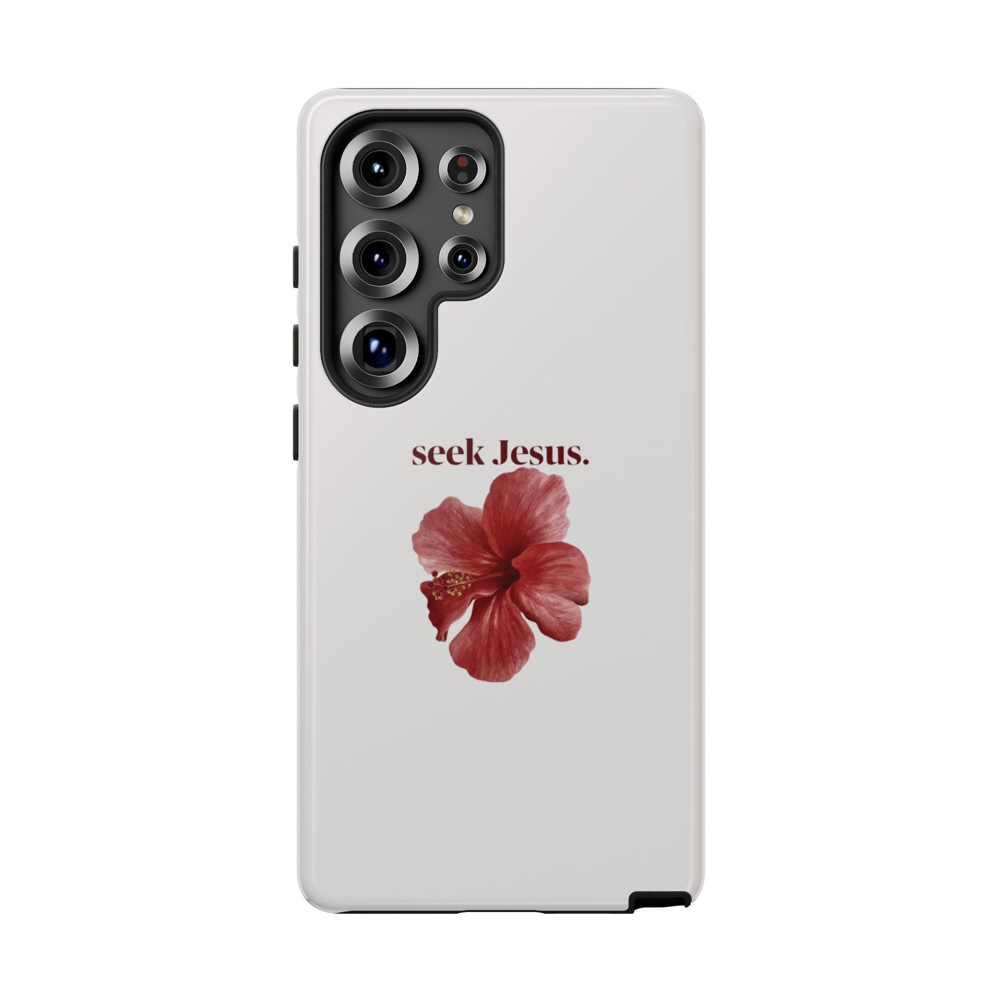 "seek Jesus." Floral Tough Protective Case