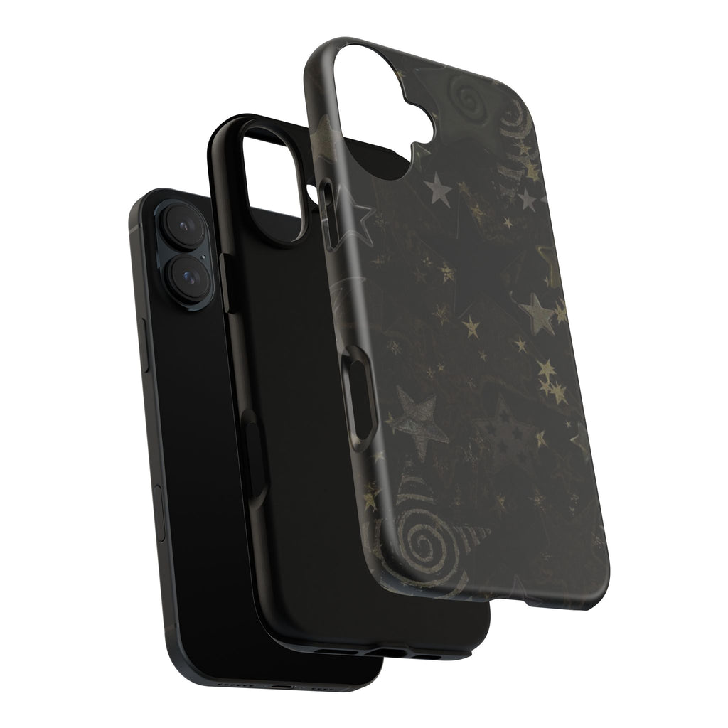 Black Starry iPhone Case – Protective Tough Case with Subtle Galaxy Pattern