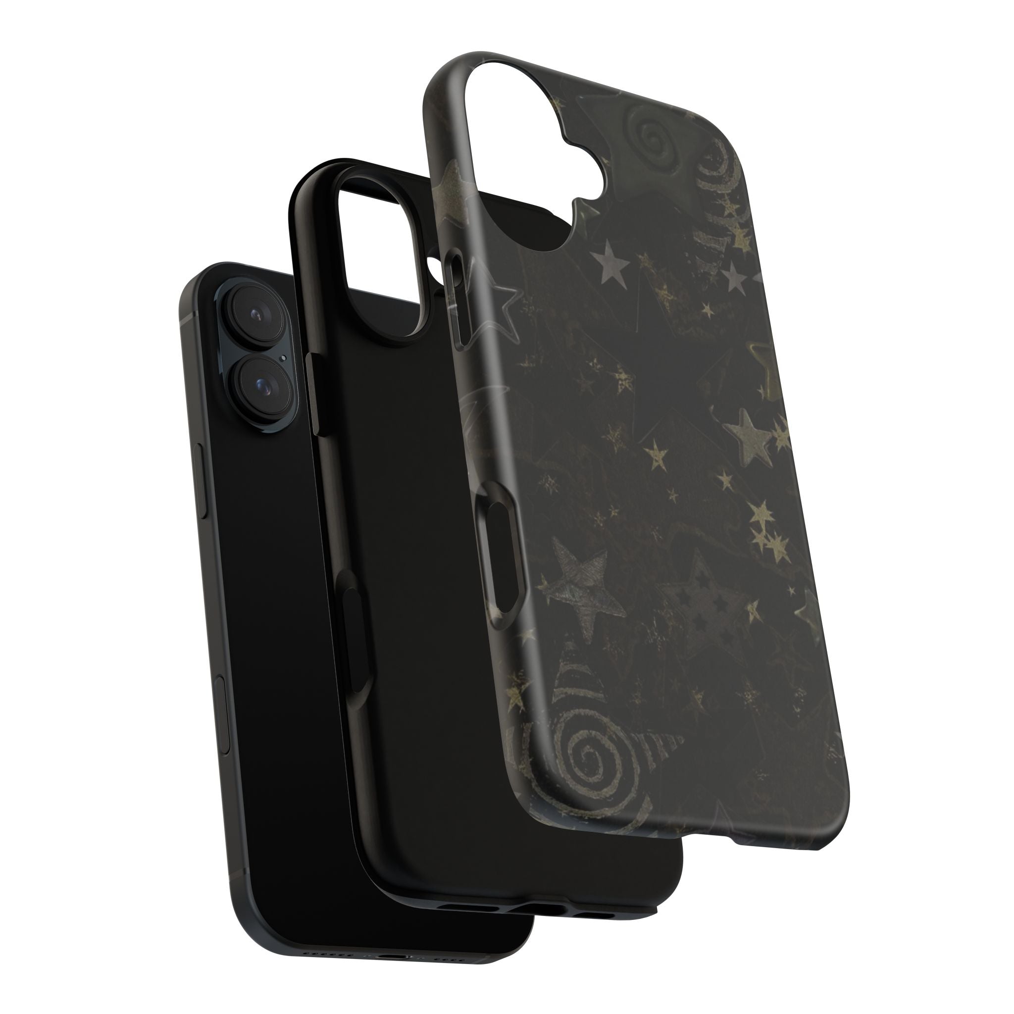 Black Starry iPhone Case – Protective Tough Case with Subtle Galaxy Pattern