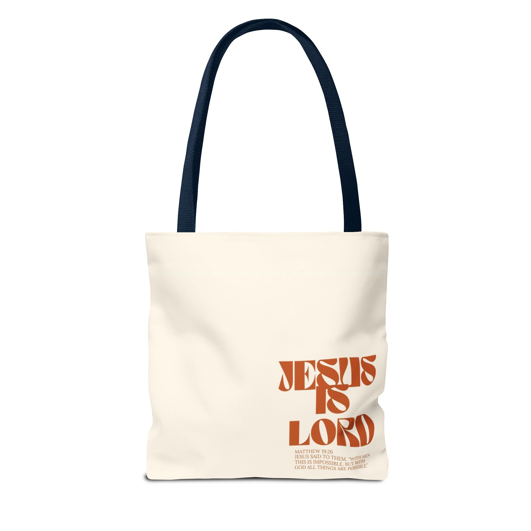 "Jesus Is Lord" Tote Bag — Faith-Based Christian Quote Everyday Tote
