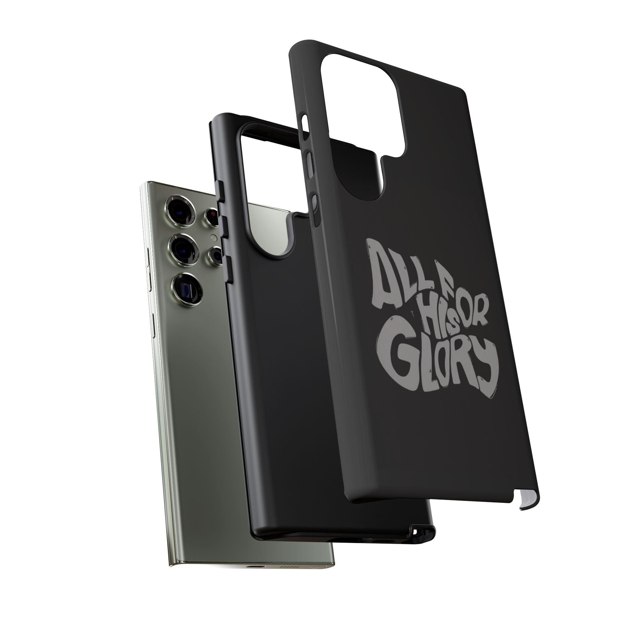 All For His Glory Phone Case — Christian Faith Script Protective Cover