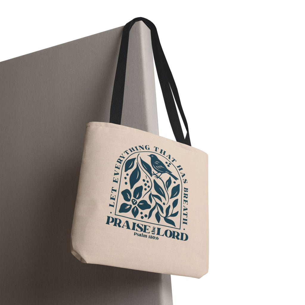 "Praise the Lord" Floral Psalm 150:6 Tote Bag