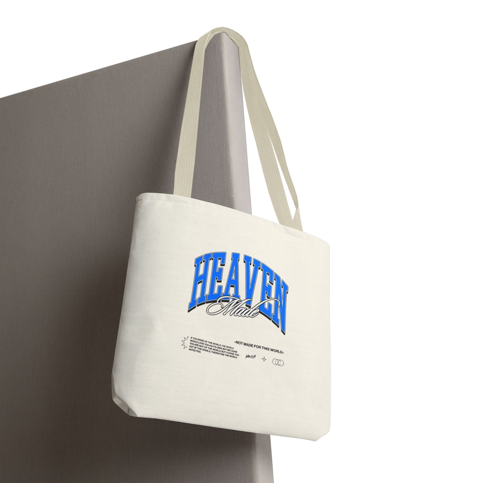Heaven Music Tote Bag - Retro Blue Graphic All-Over Print