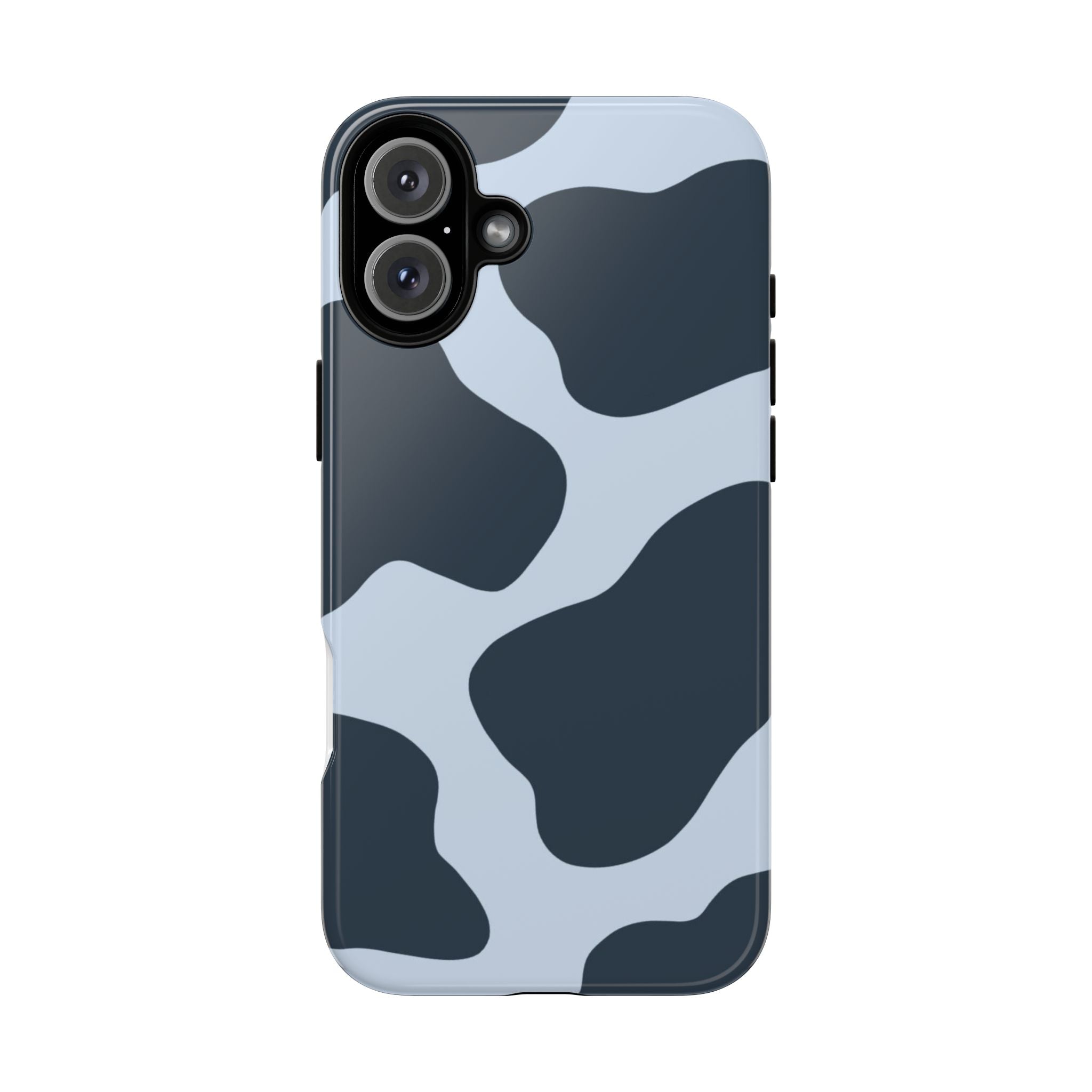 Cow Print Tough iPhone Case — Blue Black Abstract Pattern