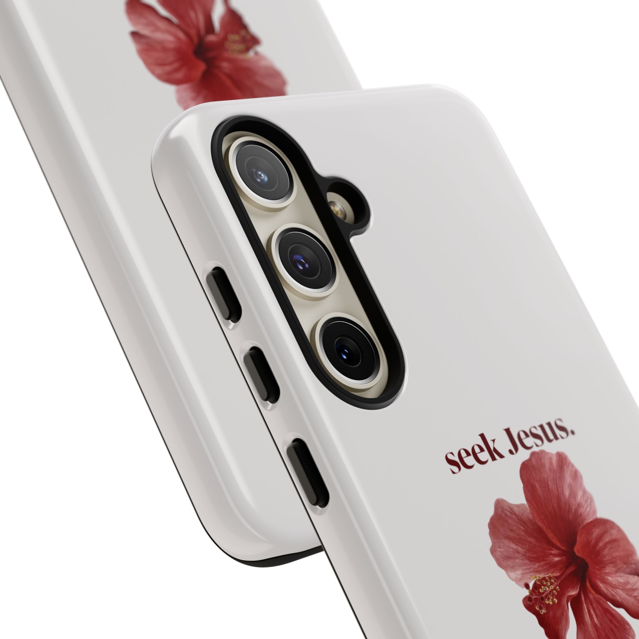 "seek Jesus." Floral Tough Protective Case