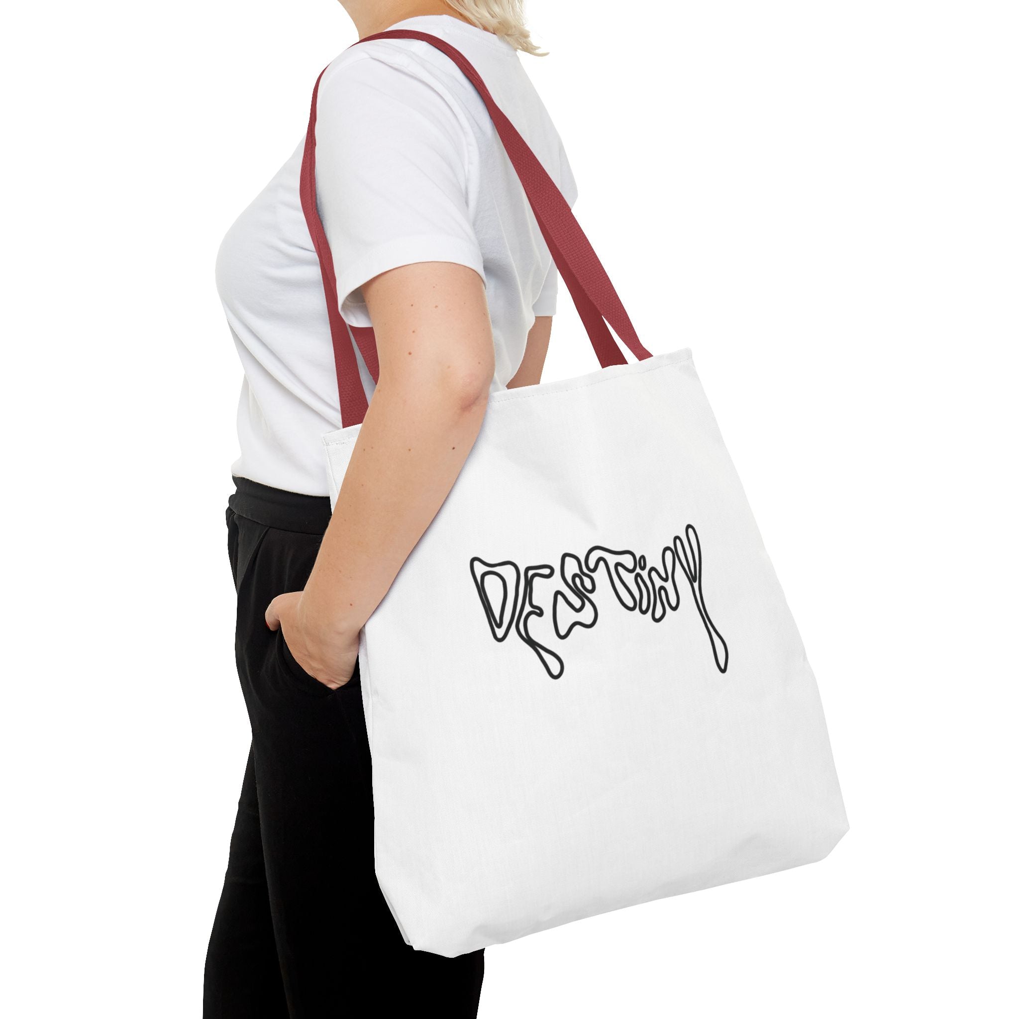 Destiny Script Tote Bag – Minimalist Graphic Canvas Tote