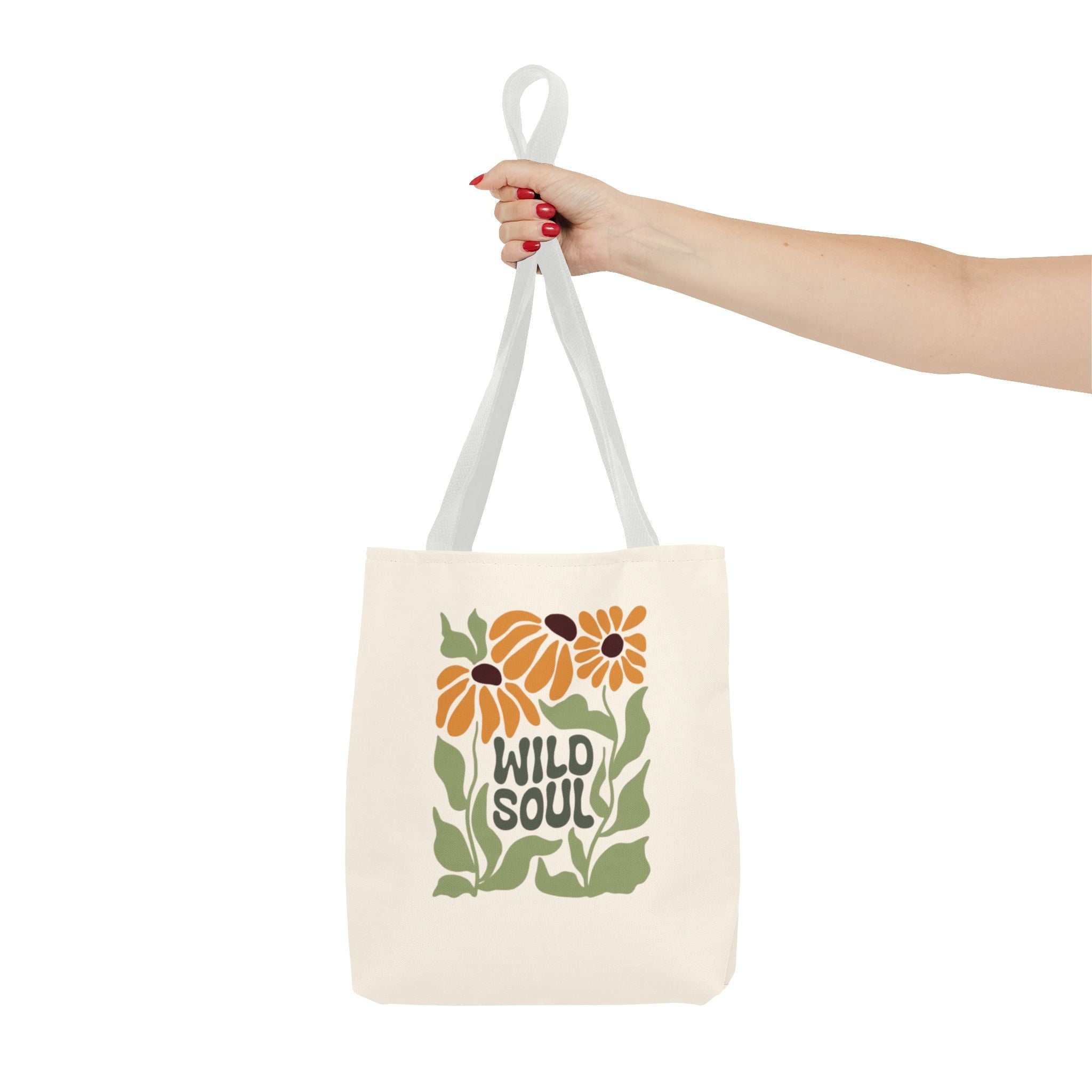 Wild Soul Floral Tote Bag — Boho Sunflower Canvas Carryall