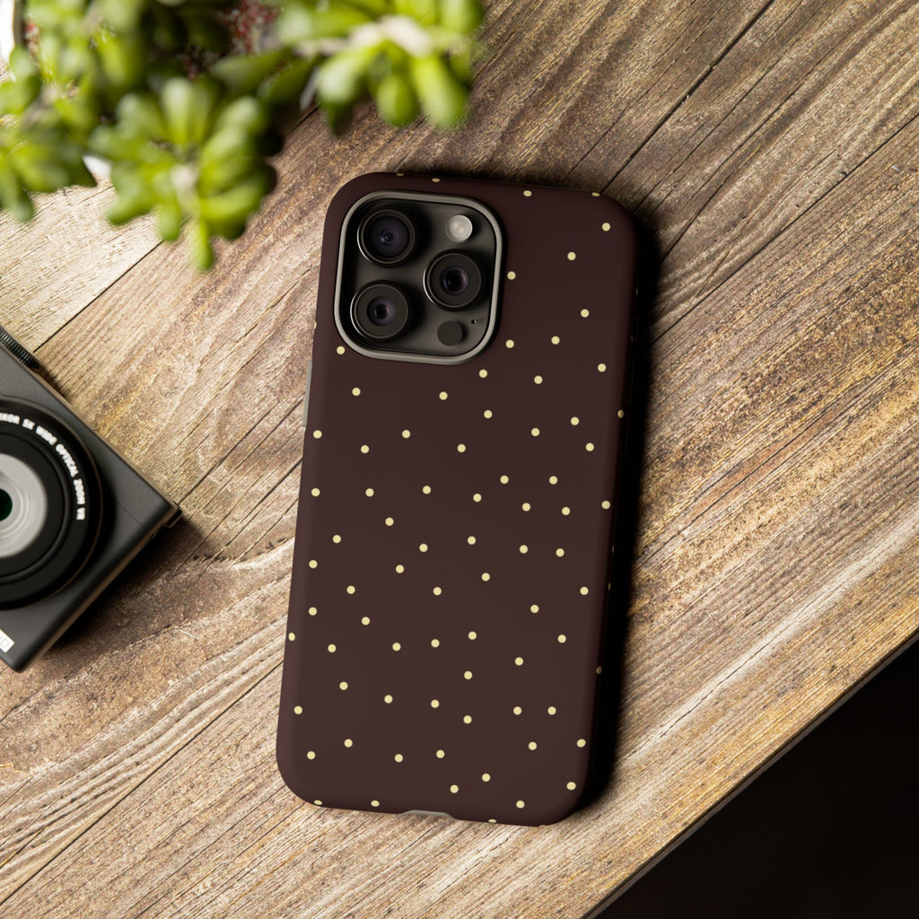 Brown Gold Polka Dot Tough Phone Case