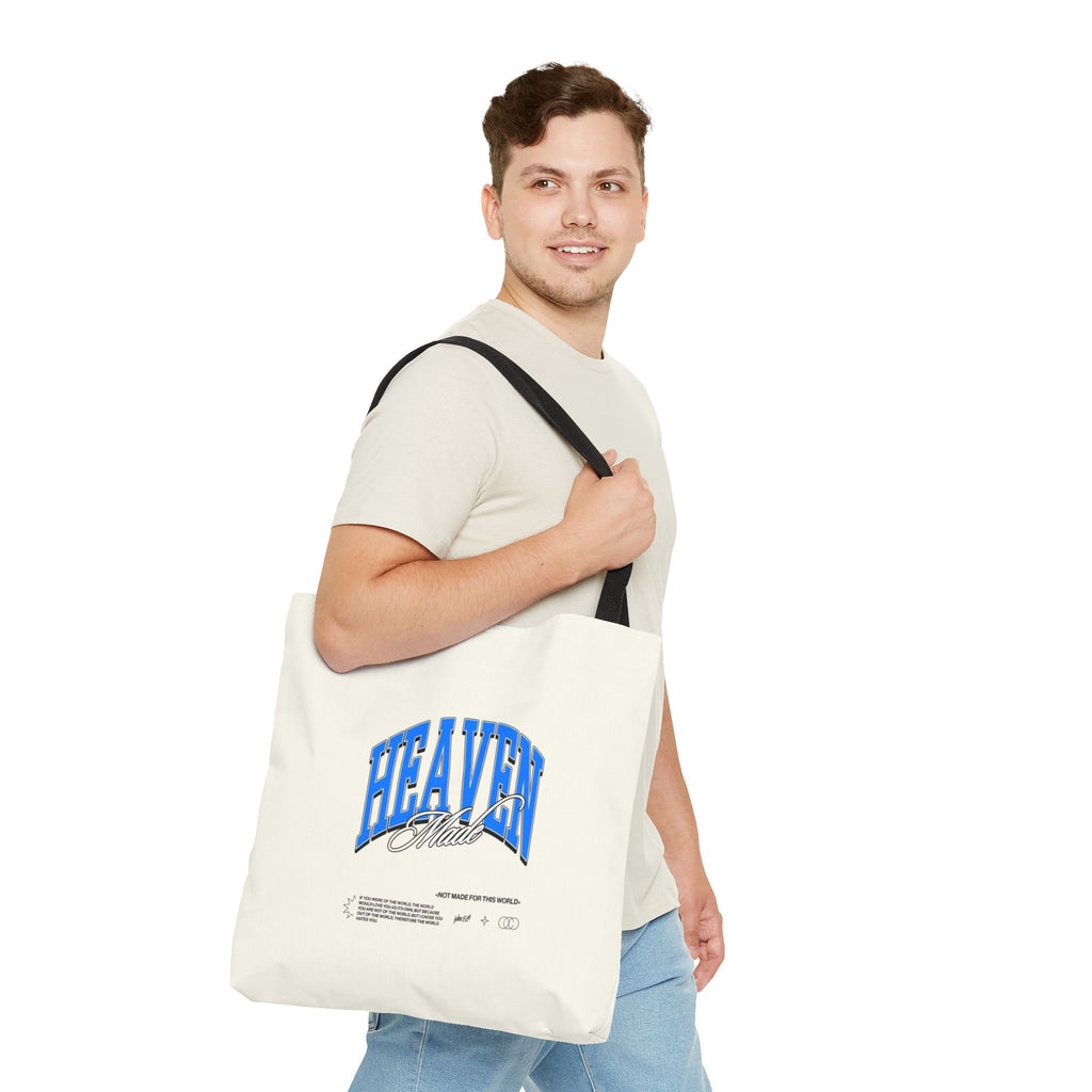 Heaven Music Tote Bag - Retro Blue Graphic All-Over Print