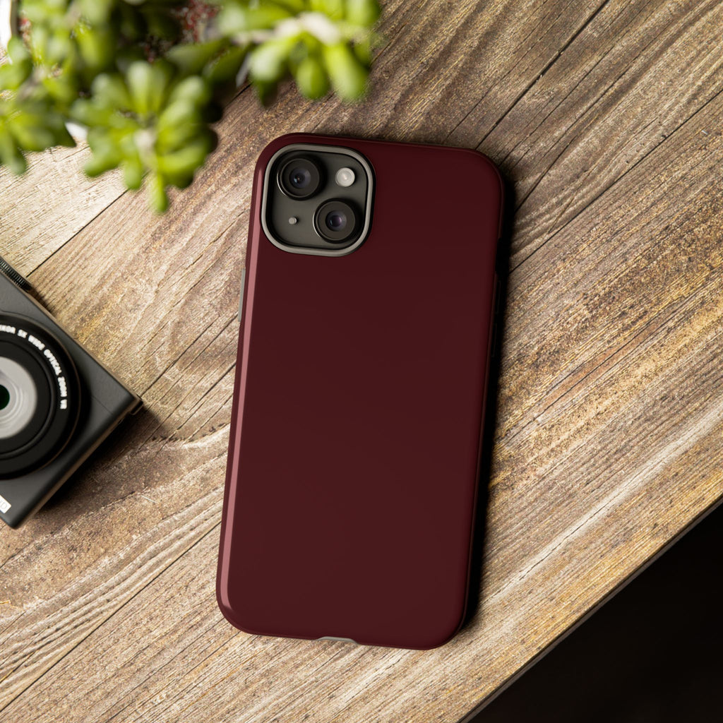 Maroon Tough iPhone Case — Slim Impact-Resistant Protective Cover