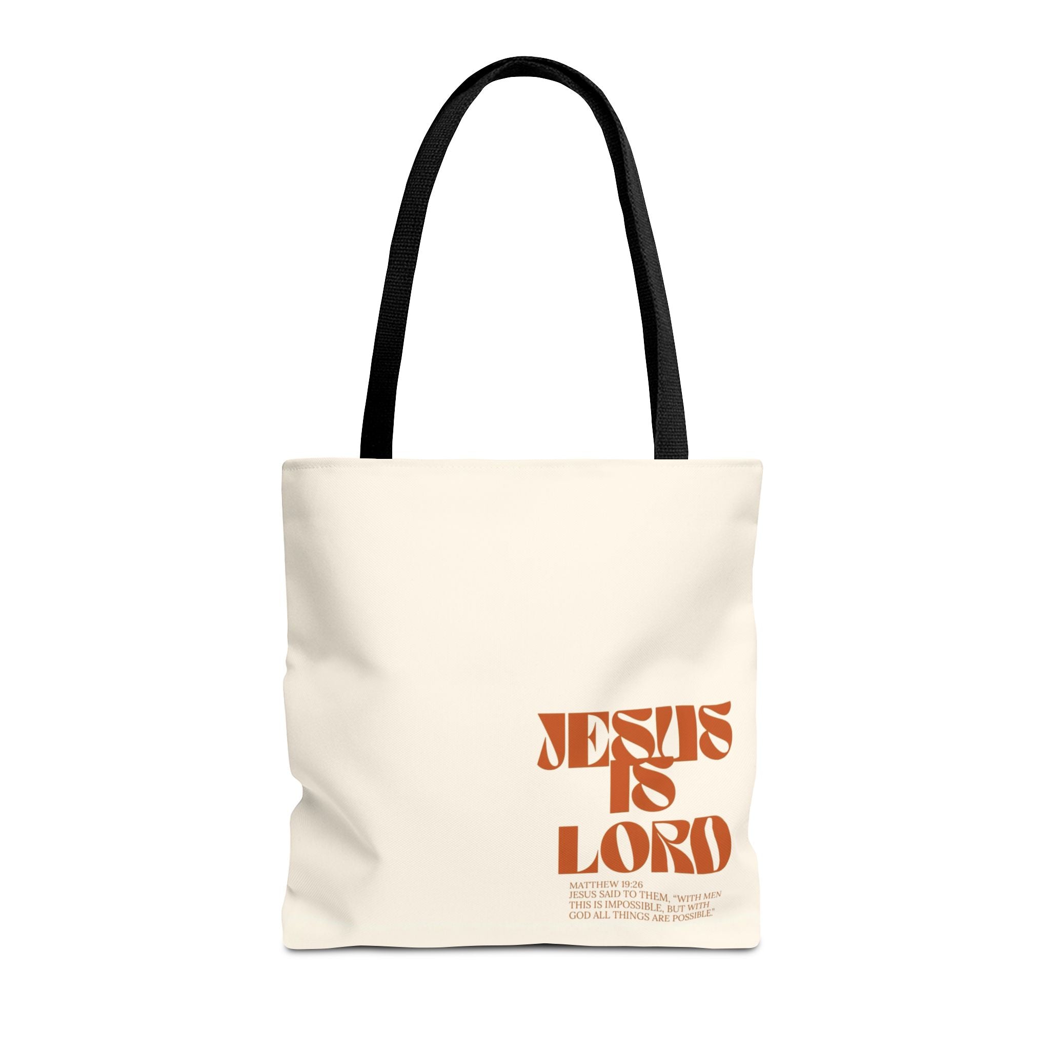 "Jesus Is Lord" Tote Bag — Faith-Based Christian Quote Everyday Tote