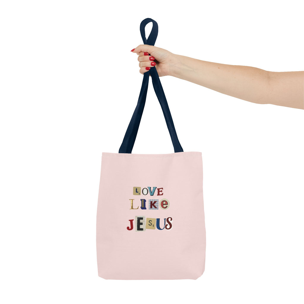 Love Like Jesus Tote Bag — Christian Inspirational Pink Everyday Tote