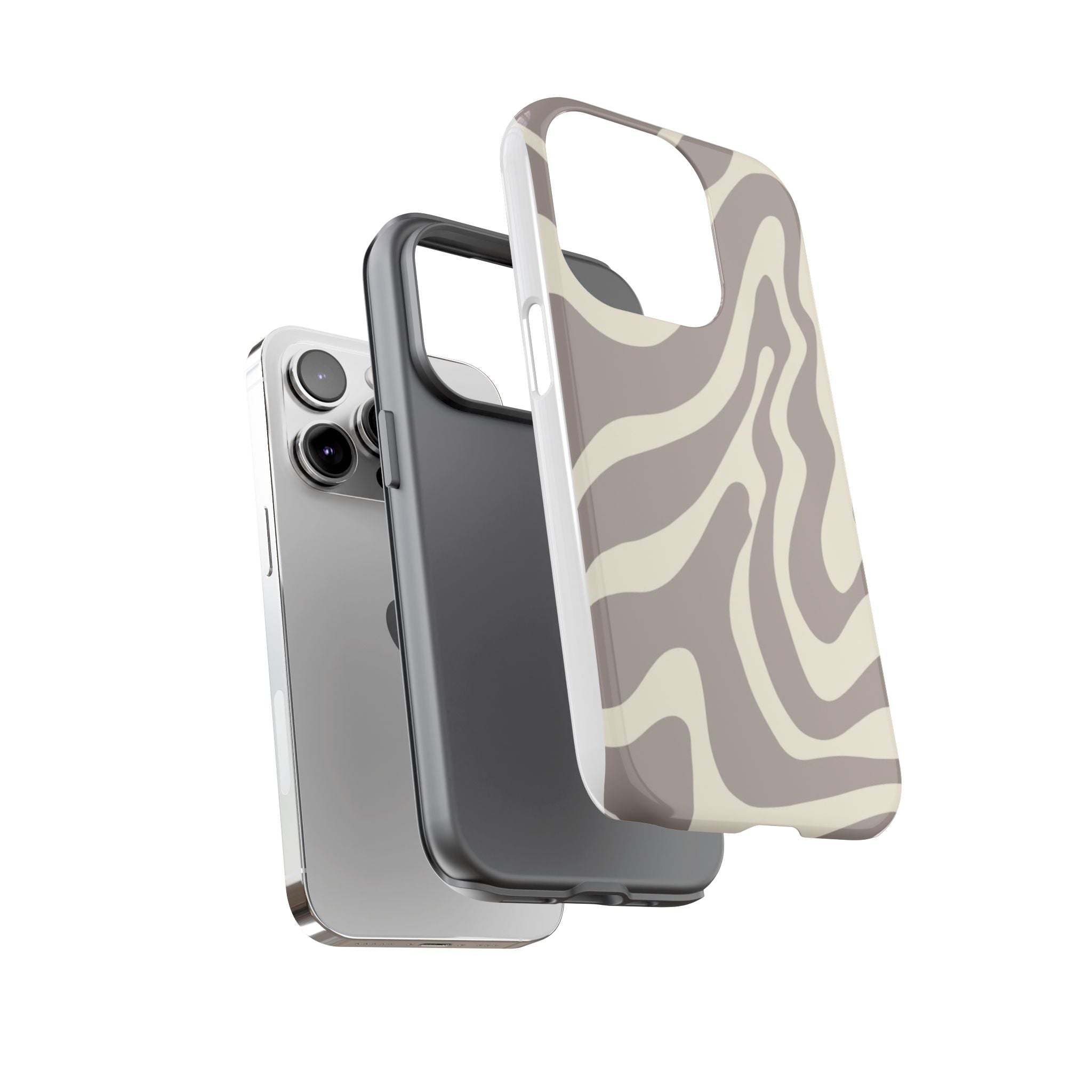 Neutral Zebra Print Tough iPhone Case