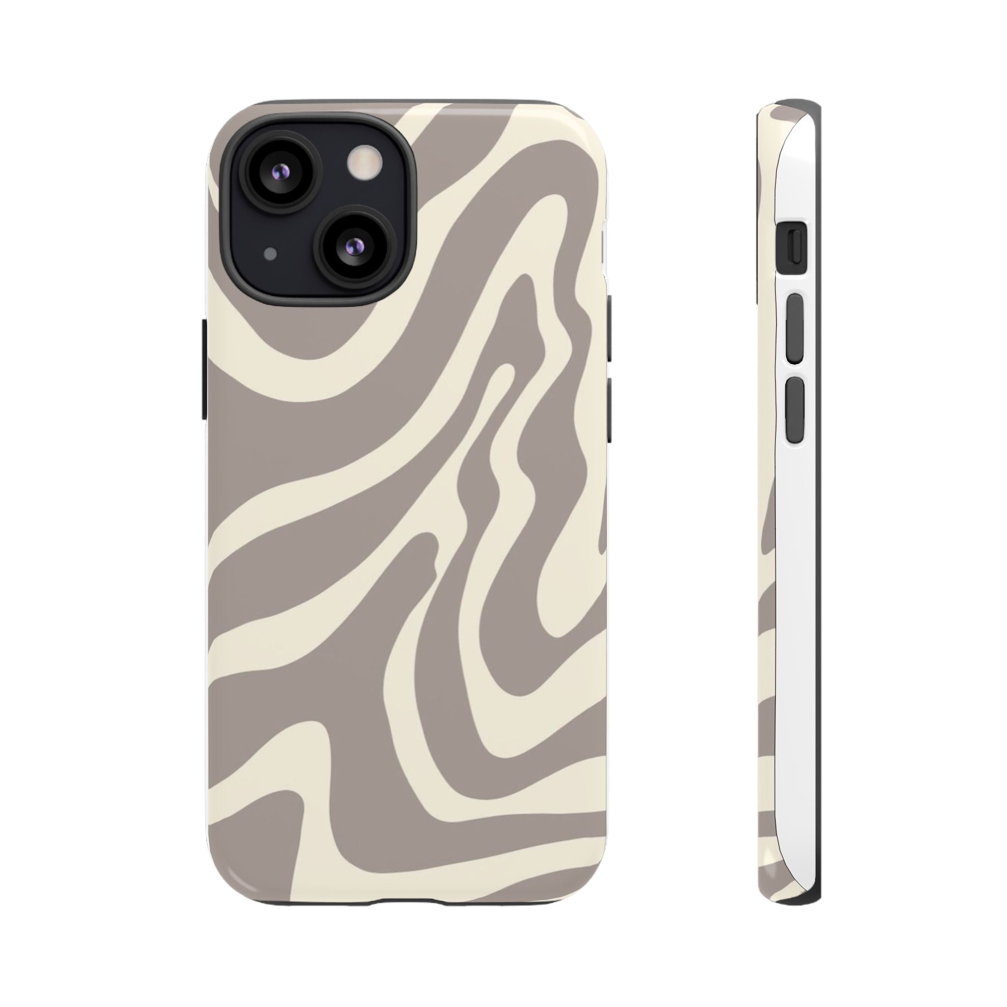 Neutral Zebra Print Tough iPhone Case