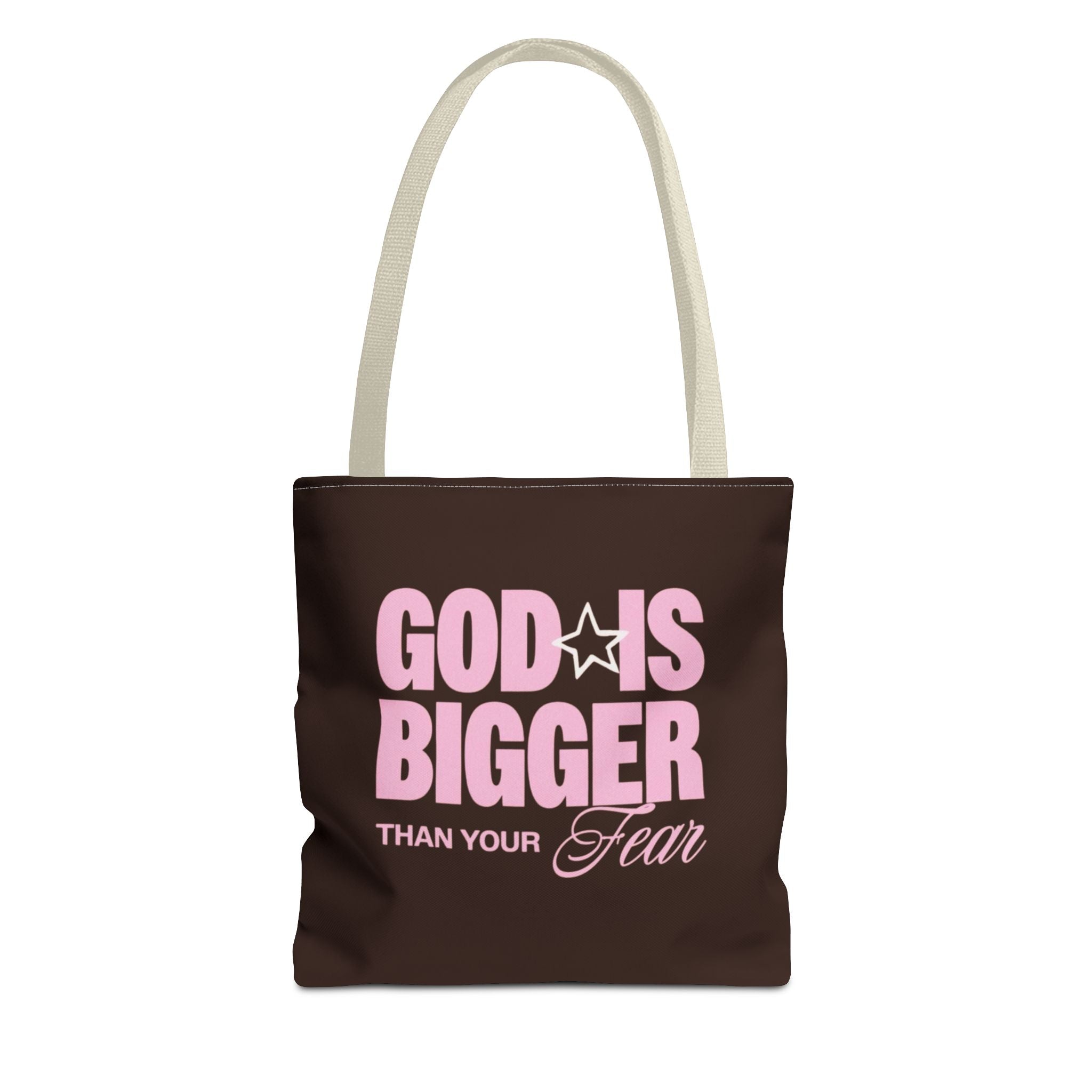 "God Is Bigger Than Your Fear" Scripture Quote Tote Bag