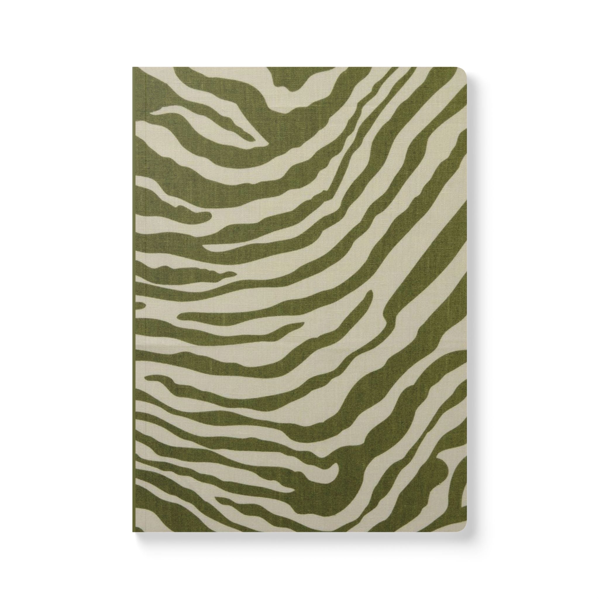 Olive Zebra Softcover Journal — Patterned Lined Notebook