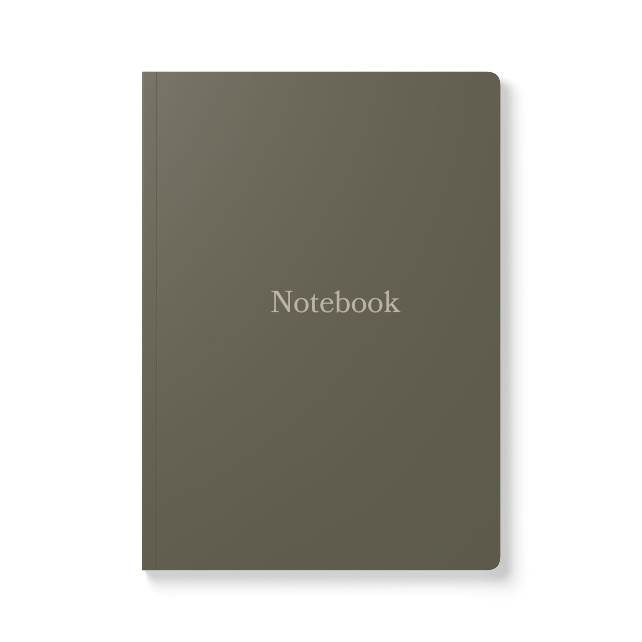 Olive Minimalist Notebook — Softcover Journal with Printed Inside Pages
