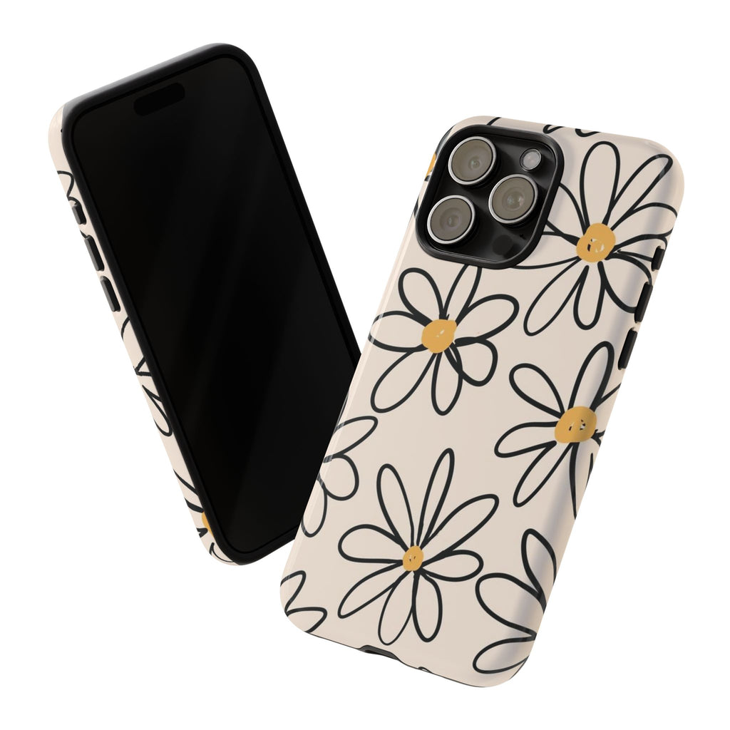 Daisy Sketch iPhone Case — Floral Protective Phone Cover
