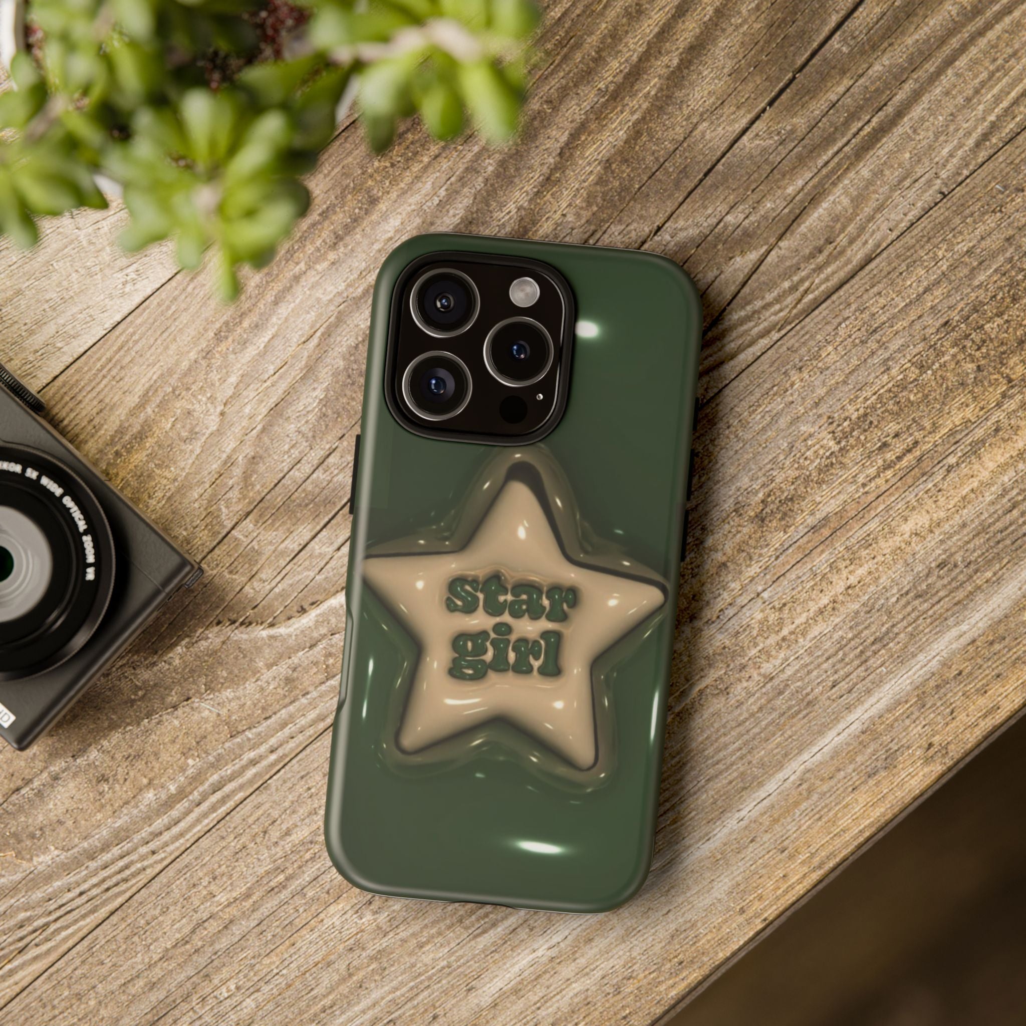 Star Girl iPhone Case — Green Star Protective Case